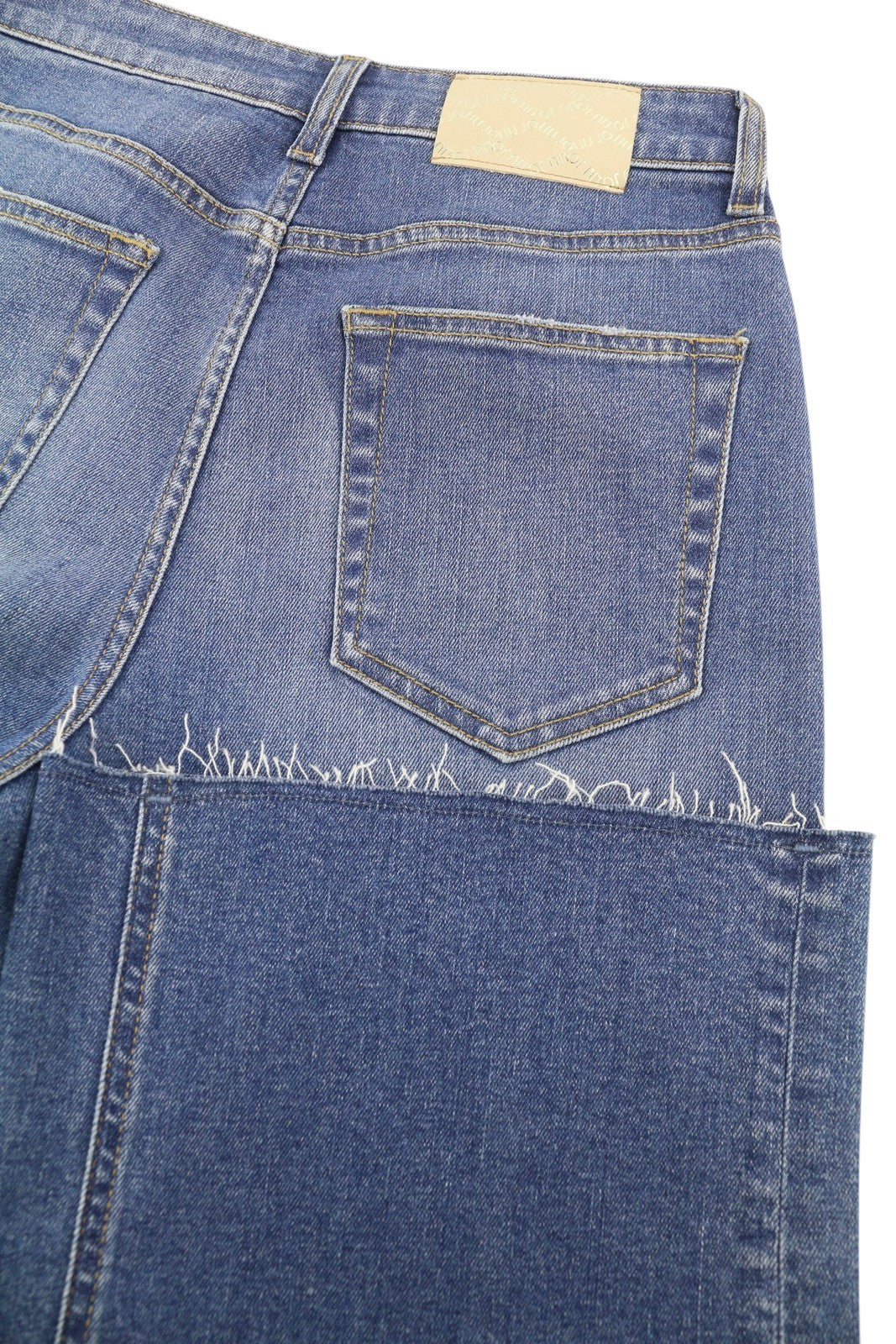 LIU JO Flare Inaly Women Jeans W28 High Waist Ankle Length Ripped Washed Blue