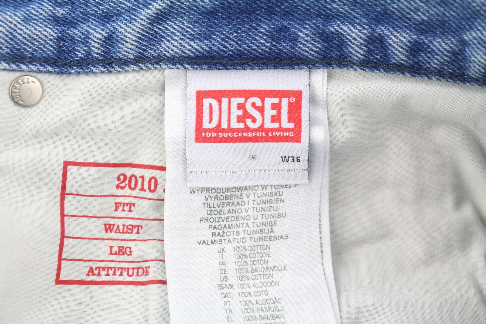 DIESEL 2010 D-MACS 09C14 Men Jeans W36/L30 Loose  Straight Washed Blue RRP€250