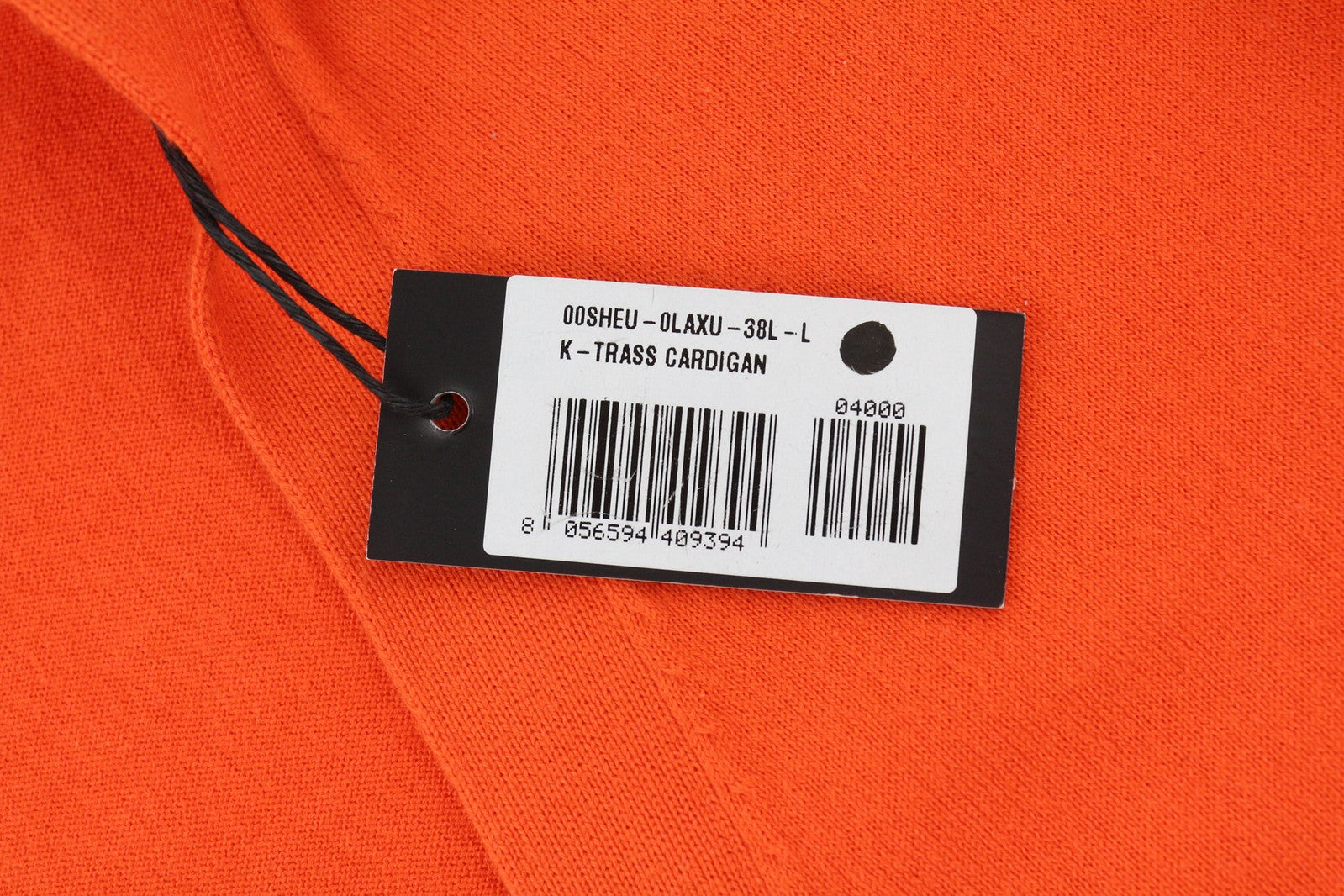 DIESEL K-Trass Men Jumper L Orange Cardigan Cotton Knitted Buttoned V-Neck Logo