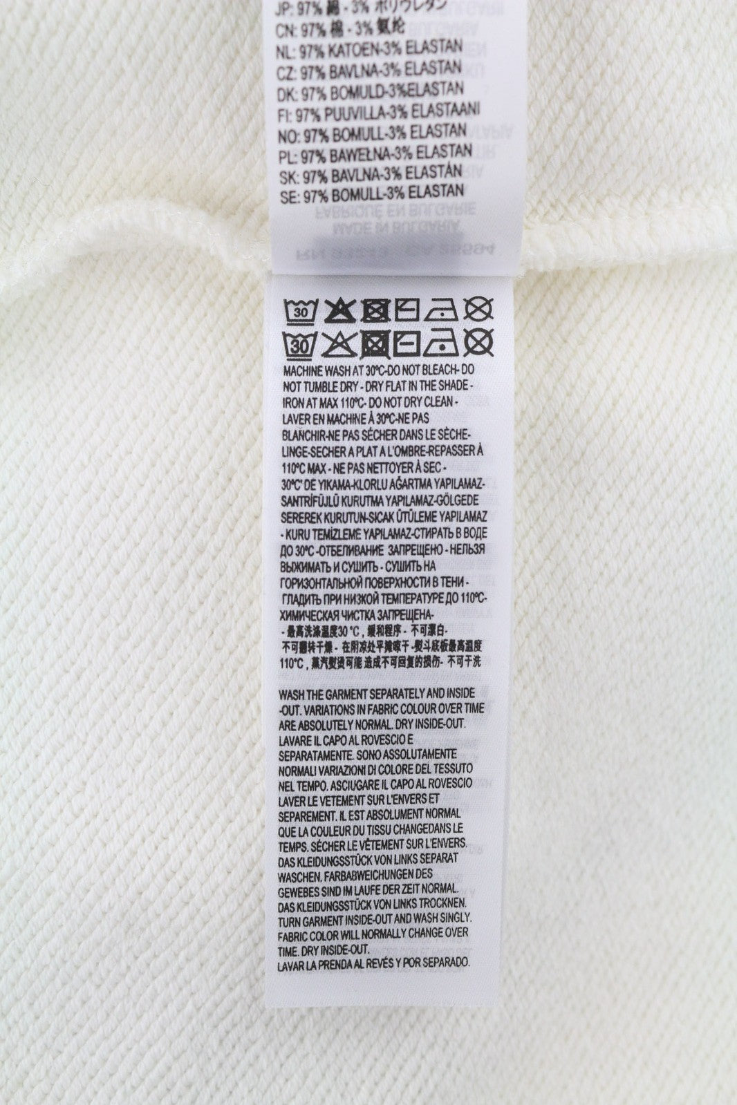 DIESEL S-Saint-Division Men Sweatshirt M White Pullover Half Zip Neck RRP€299