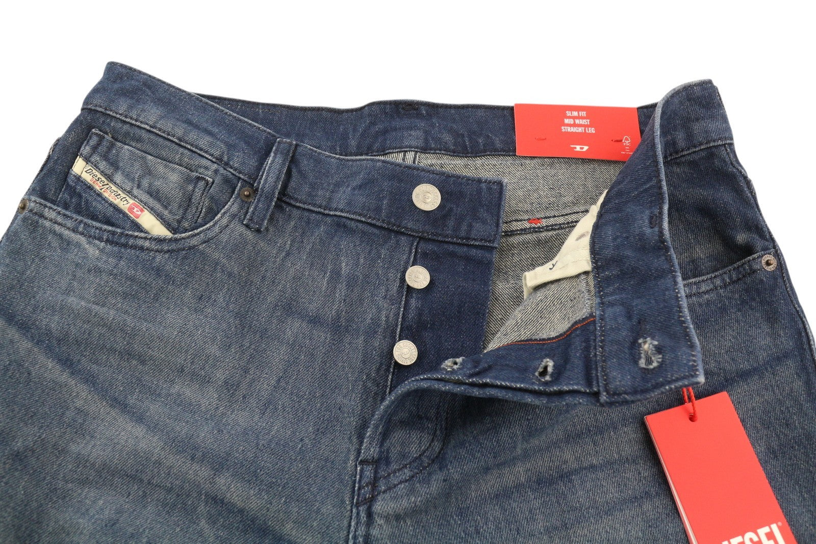 DIESEL 1995 D-Sark 0ENAM Men Jeans W36/L32 Slim  Straight Washed Blue RRP€175