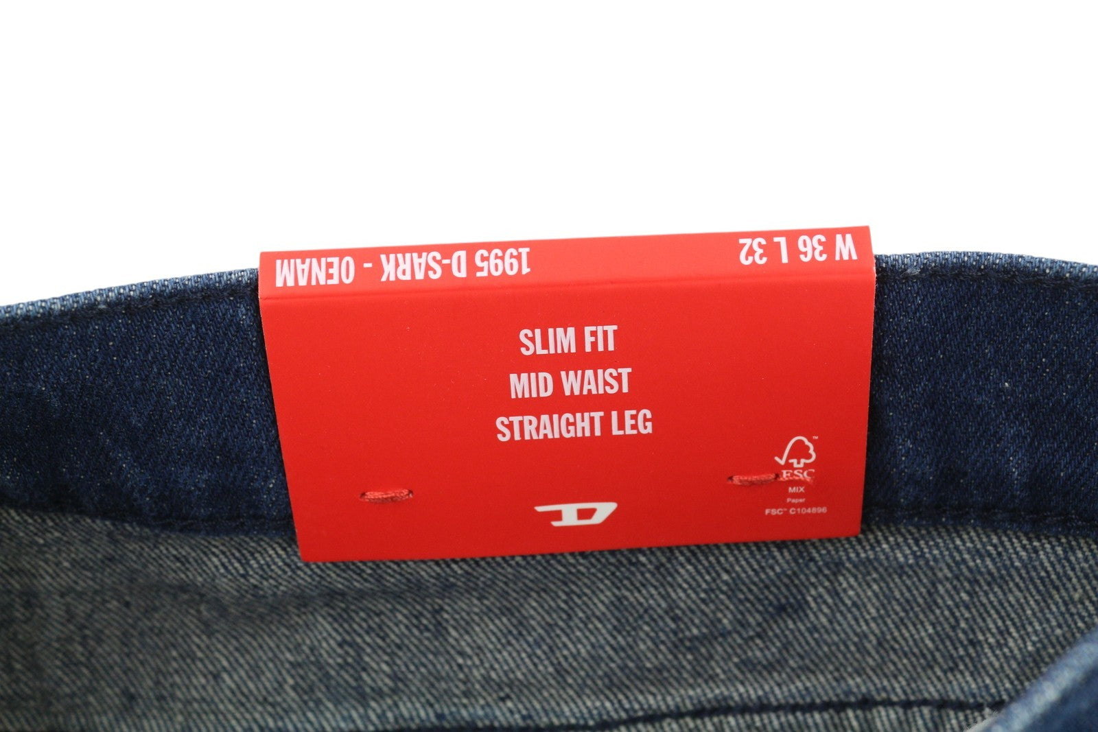 DIESEL 1995 D-Sark 0ENAM Men Jeans W36/L32 Slim  Straight Washed Blue RRP€175