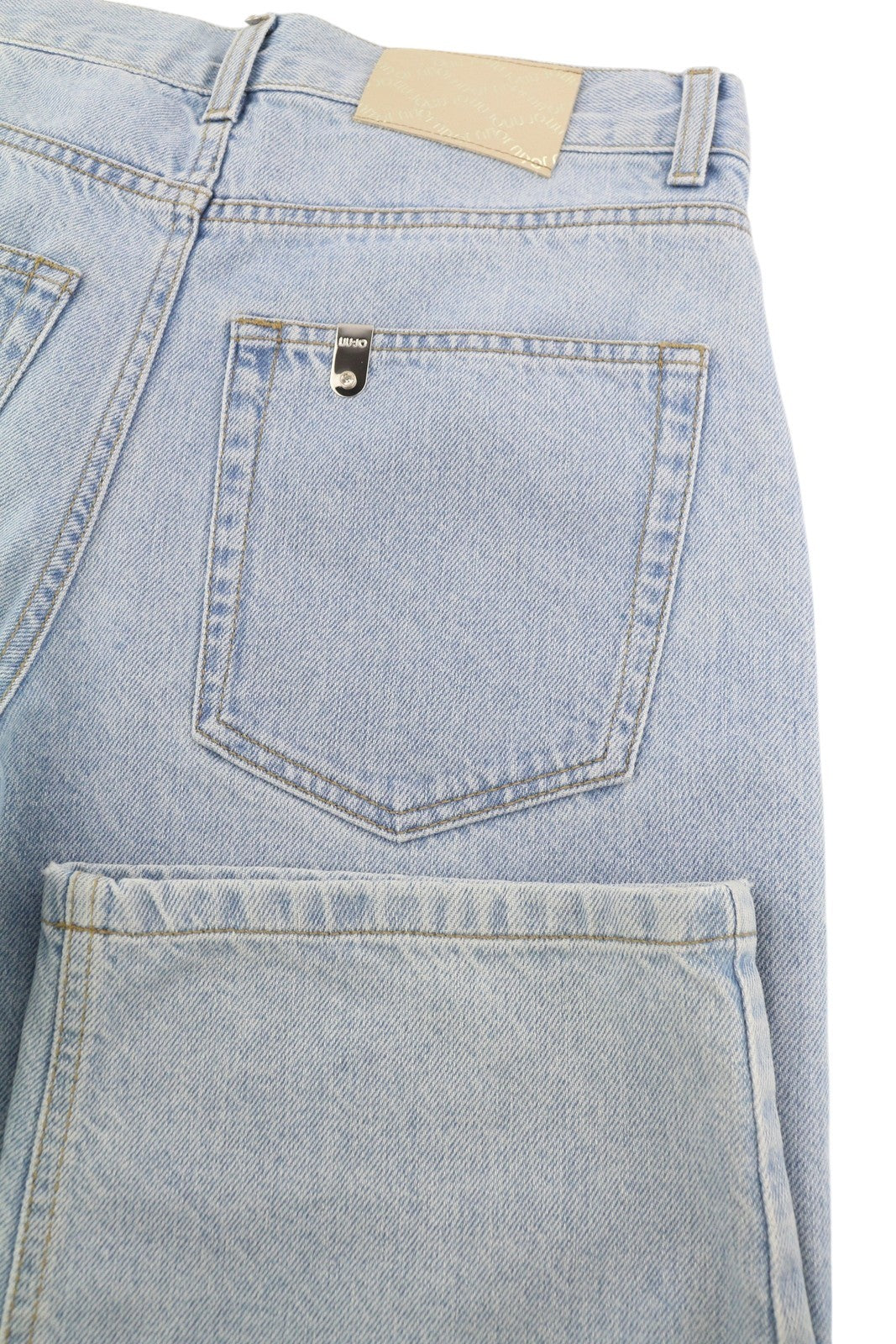 LIU JO Straight Cintino Women Jeans W28 Zip Fly Washed Denim Blue Zip Fly Logo