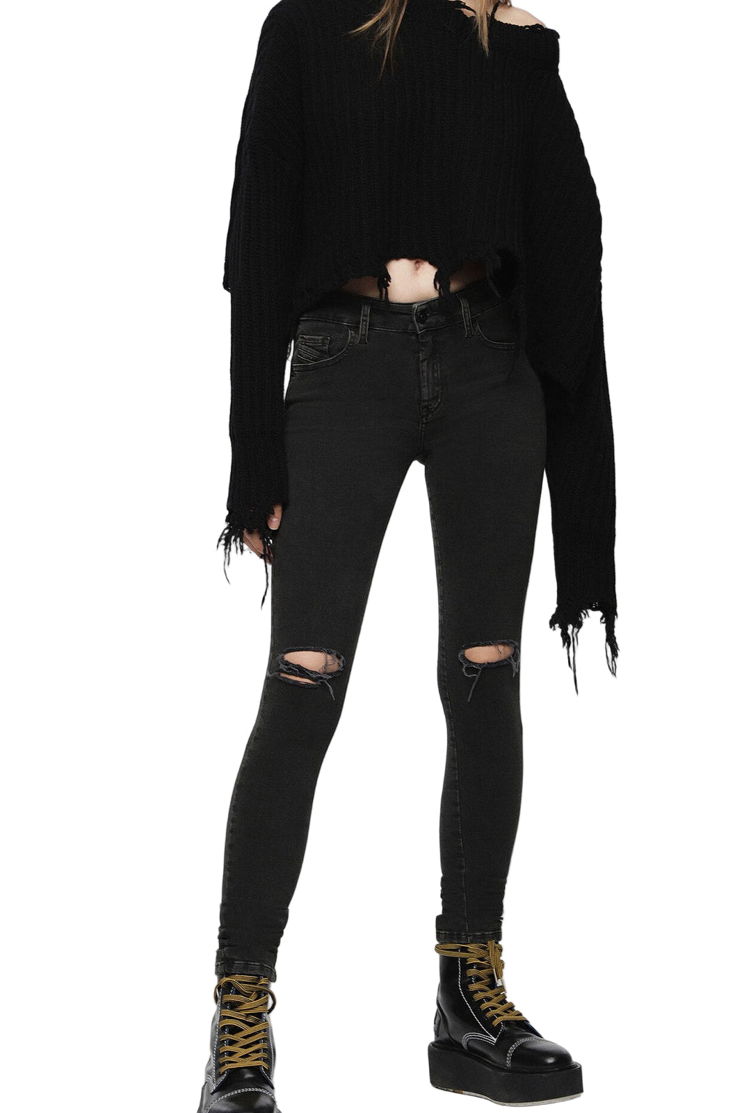 DIESEL Slandy 069BW W24/L32 Grey Skinny Jeans Slim Fit Stretch Women's