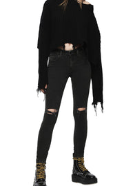 DIESEL Slandy 069BW W24/L32 Grey Skinny Jeans Slim Fit Stretch Women's