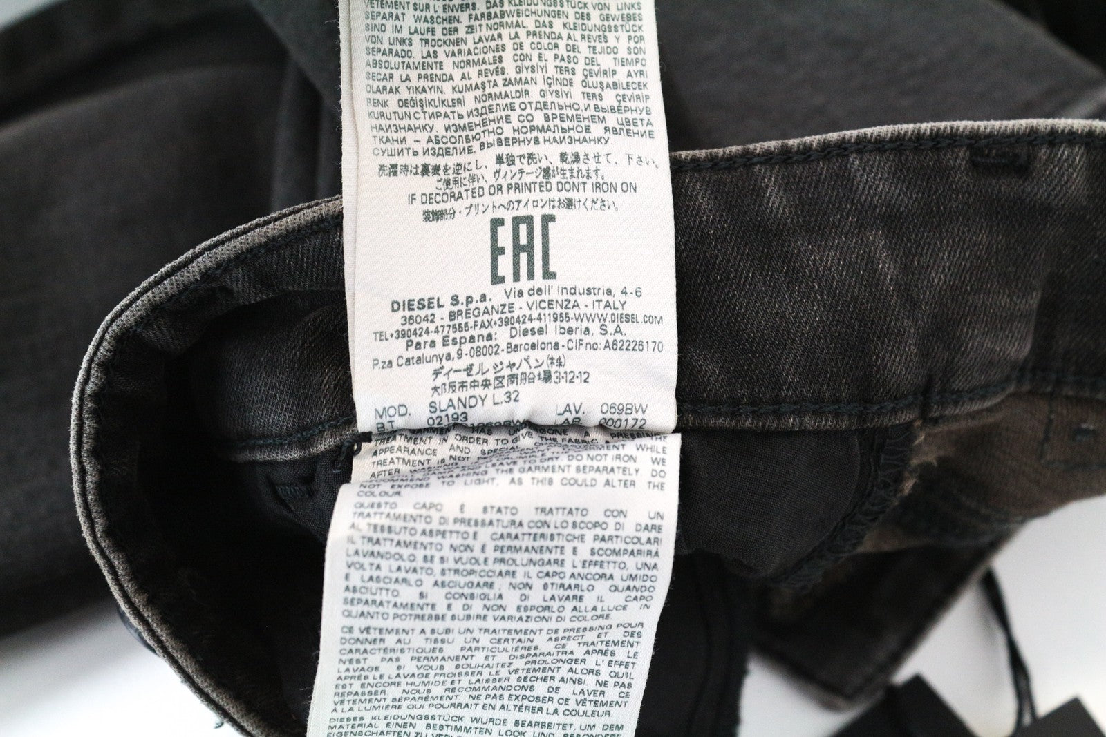 DIESEL Slandy 069BW W24/L32 Grey Skinny Jeans Slim Fit Stretch Women's