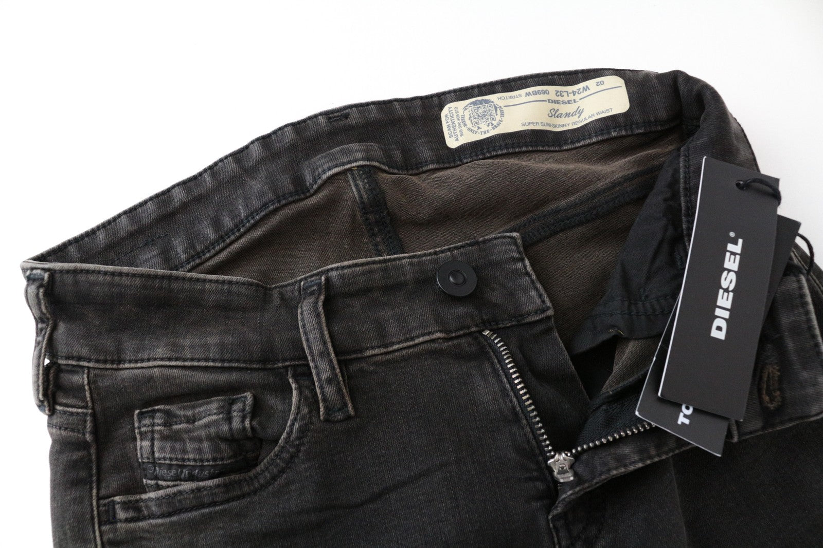 DIESEL Slandy 069BW W24/L32 Grey Skinny Jeans Slim Fit Stretch Women's