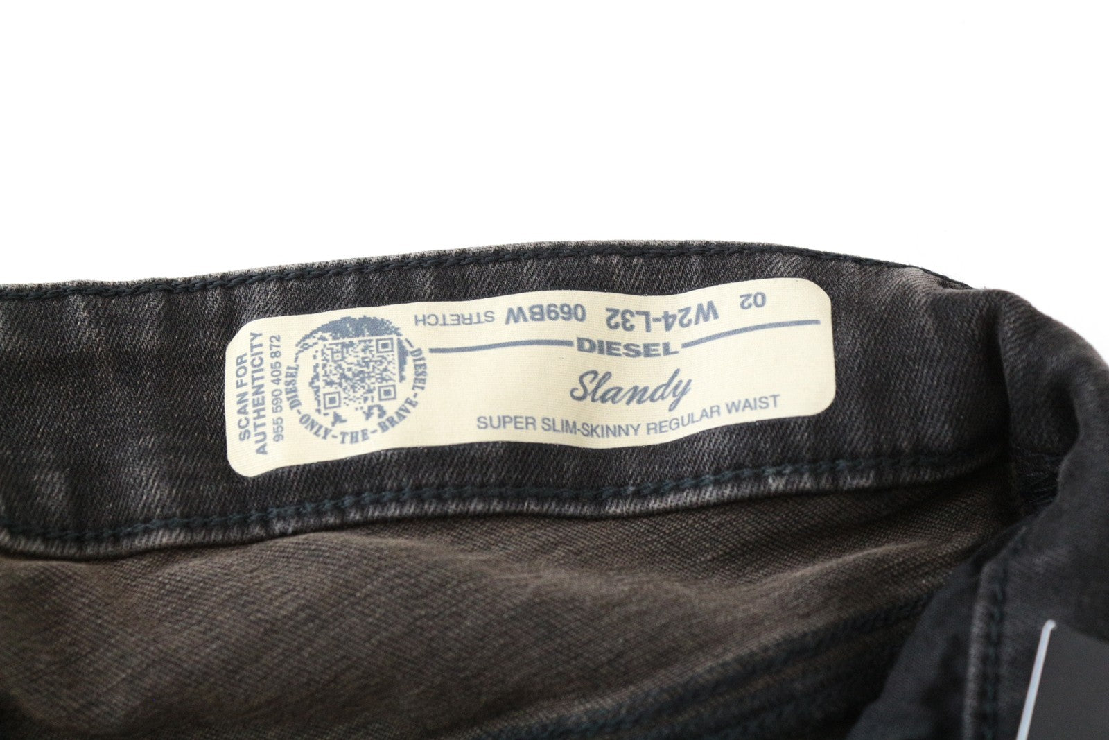 DIESEL Slandy 069BW W24/L32 Grey Skinny Jeans Slim Fit Stretch Women's