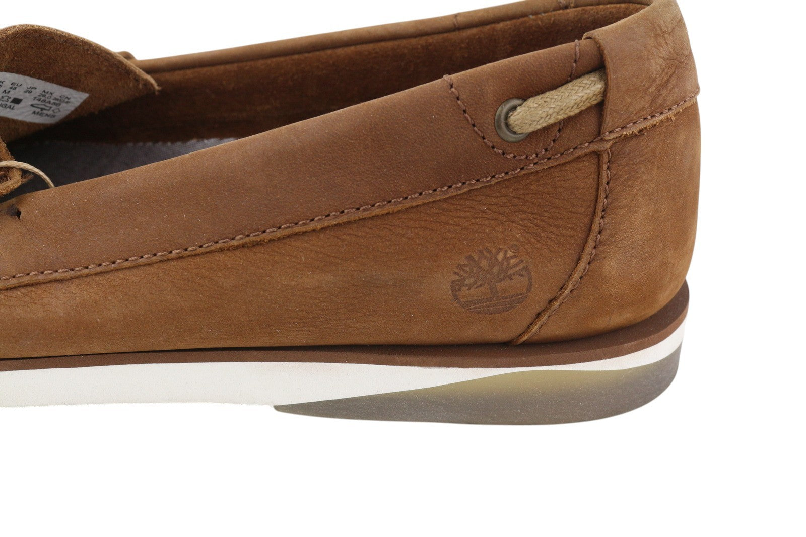 TIMBERLAND A2A92 Men Shoes EU45 Brown Leather Boat Flat True Cloud Comfort Logo