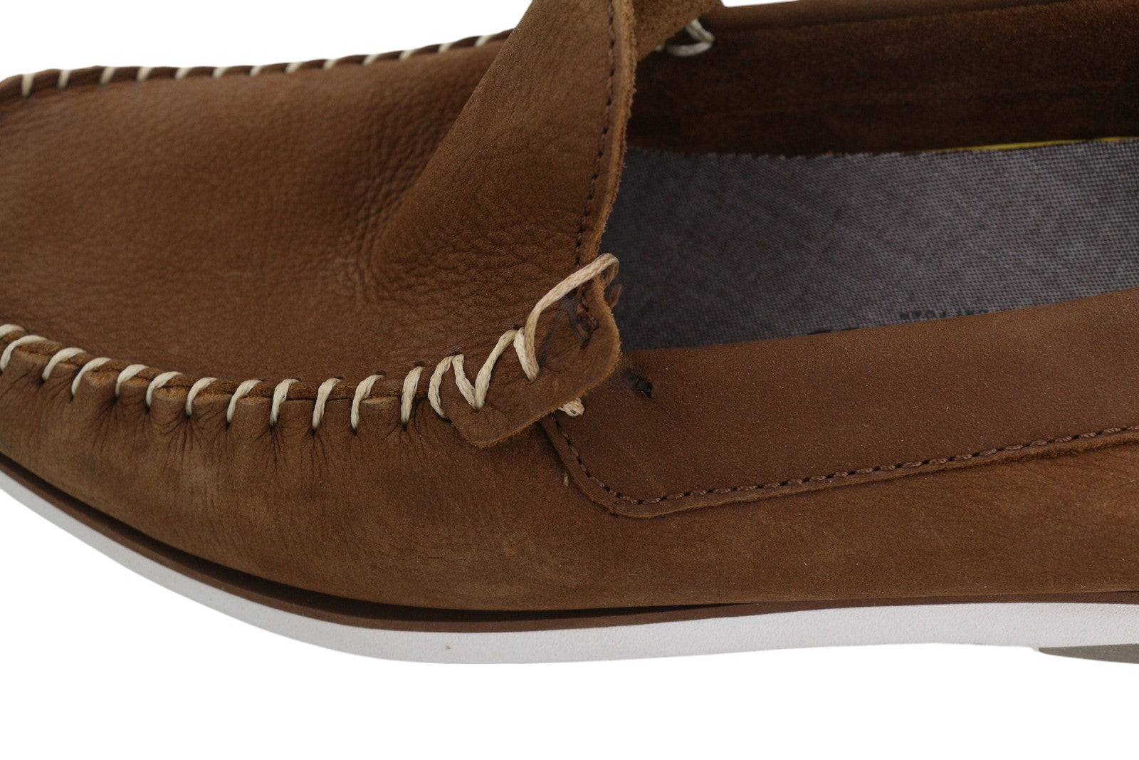 TIMBERLAND A2A92 Men Shoes EU45 Brown Leather Boat Flat True Cloud Comfort Logo