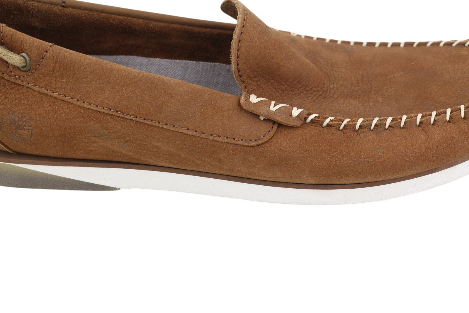 TIMBERLAND A2A92 Men Shoes EU45 Brown Leather Boat Flat True Cloud Comfort Logo