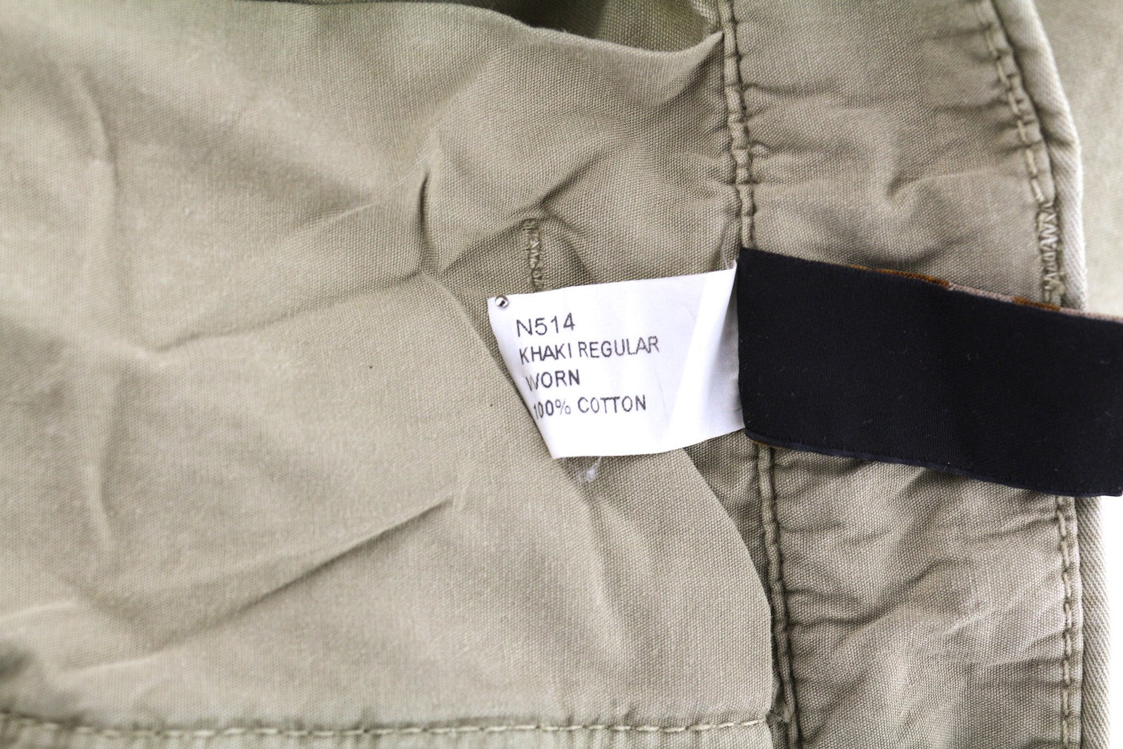 NUDIE Khaki Regular Men Trousers W28/L32 Mid Beige Buttoned Pockets Logo Chino