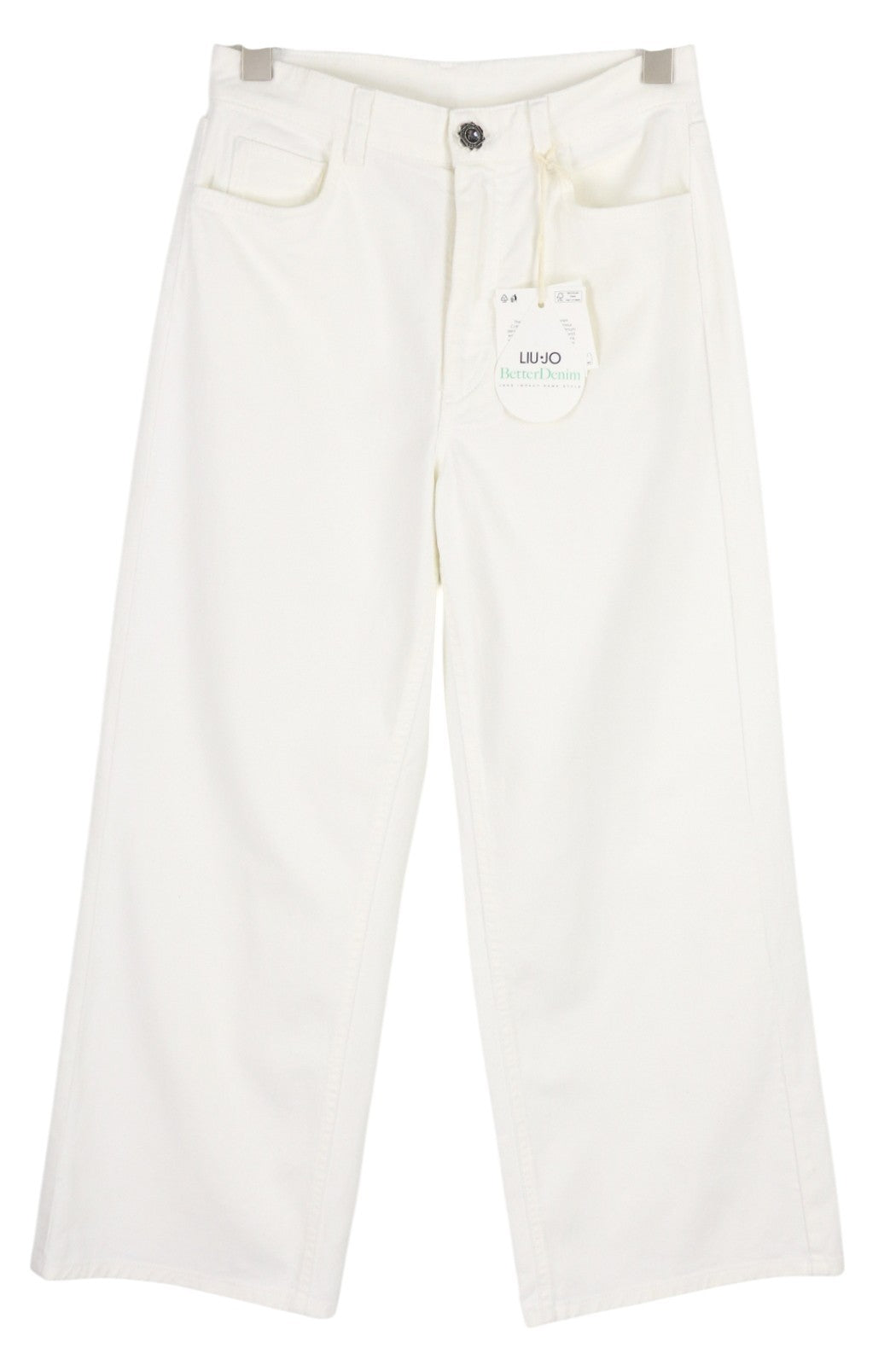 LIU JO Cargo Women Jeans W27 Flared Leg Zip Fly Ankle Length Zip Fly High Waist