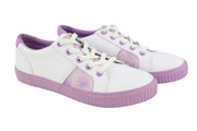 TIMBERLAND A2EPS Women Sneakers EU38.5/39 Leather White Purple Low Top Lace Up