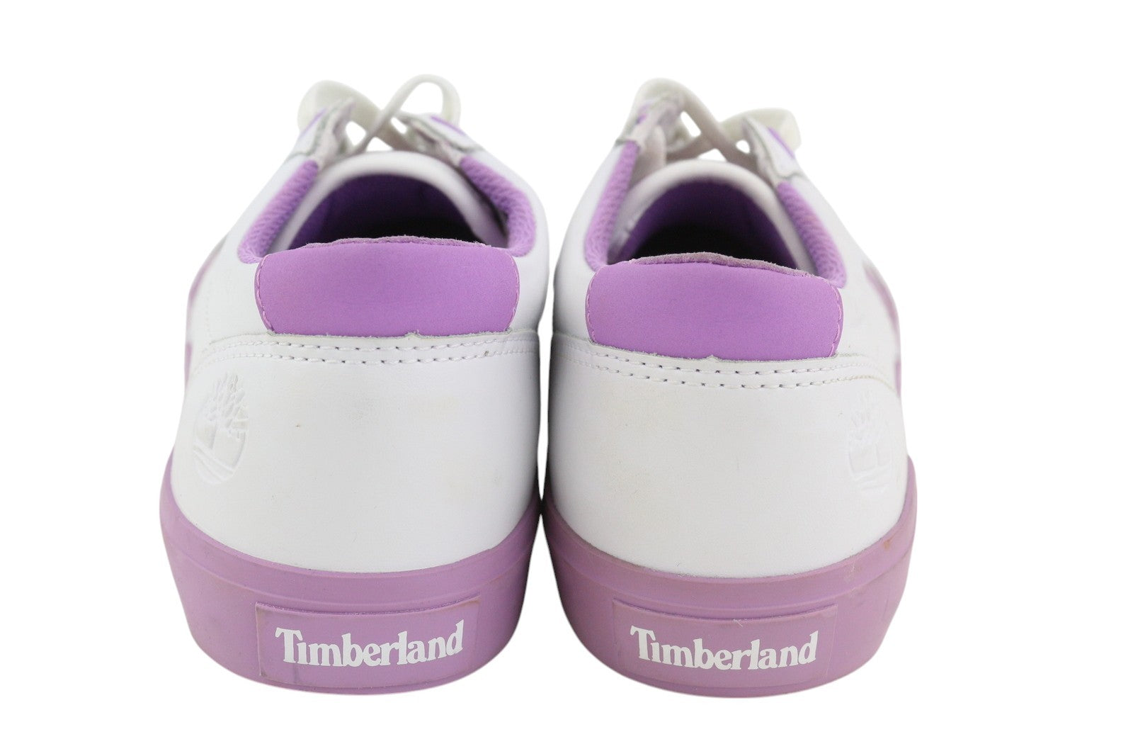 TIMBERLAND A2EPS Women Sneakers EU38.5/39 Leather White Purple Low Top Lace Up