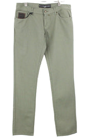 RICHMOND Men's Skinny Jeans W32 Khaki Linen Blend Lightweight Low Waist Fit