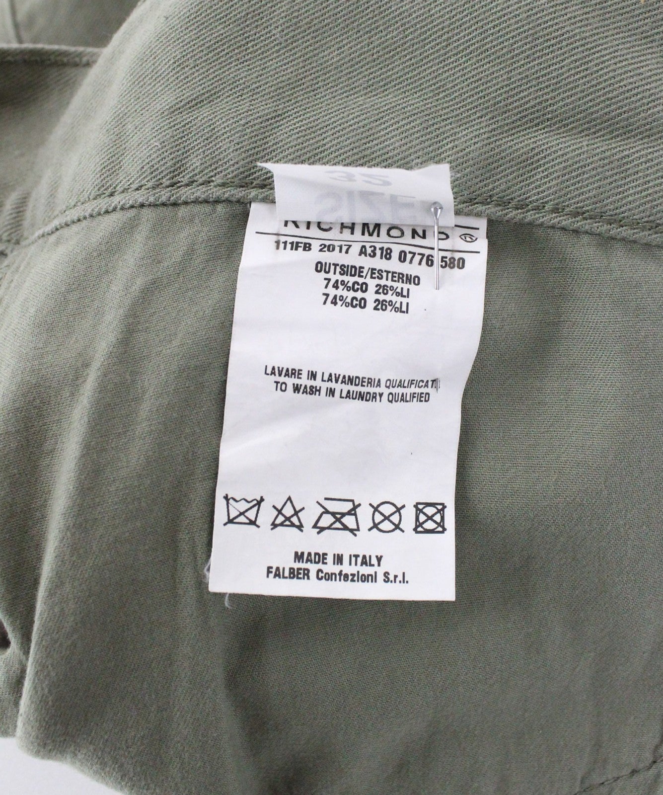 RICHMOND Men's Skinny Jeans W32 Khaki Linen Blend Lightweight Low Waist Fit