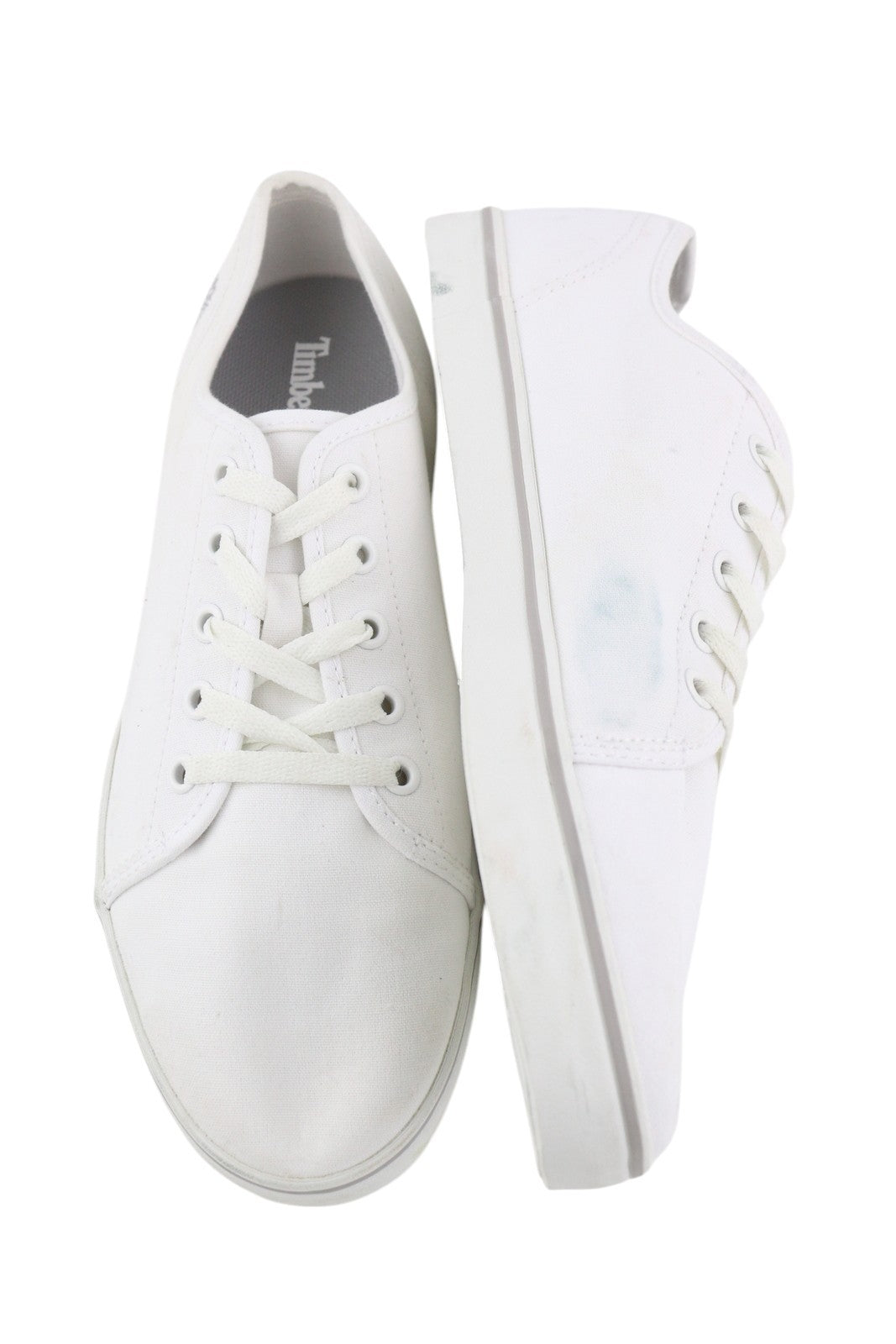 TIMBERLAND A2688 Men Sneakers EU41/41.5 White Low Top Laced Almond Toe Trainers