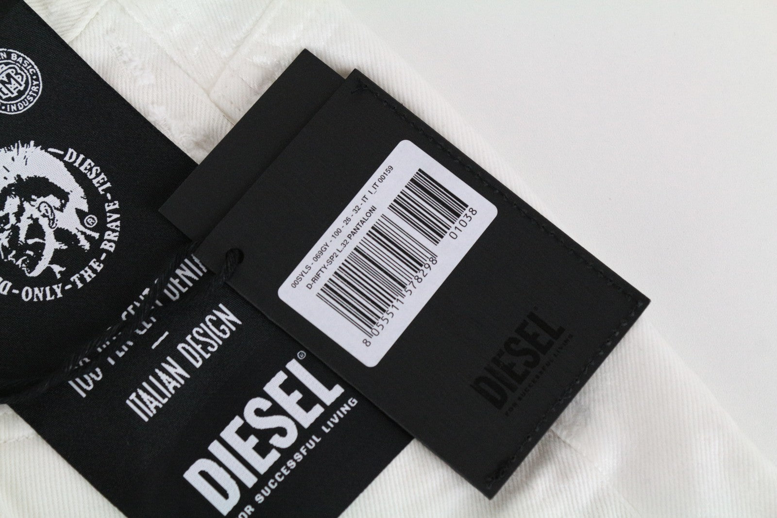 DIESEL D-RIFTY-SP2 069GY Women's Slim Jeans W26/L32 White Waxed Distressed Fit