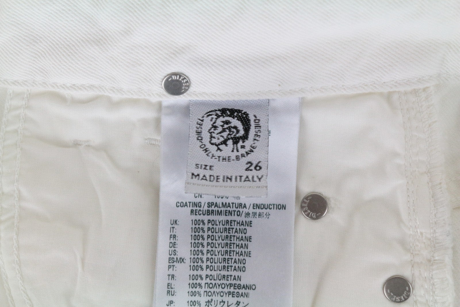 DIESEL D-RIFTY-SP2 069GY Women's Slim Jeans W26/L32 White Waxed Distressed Fit