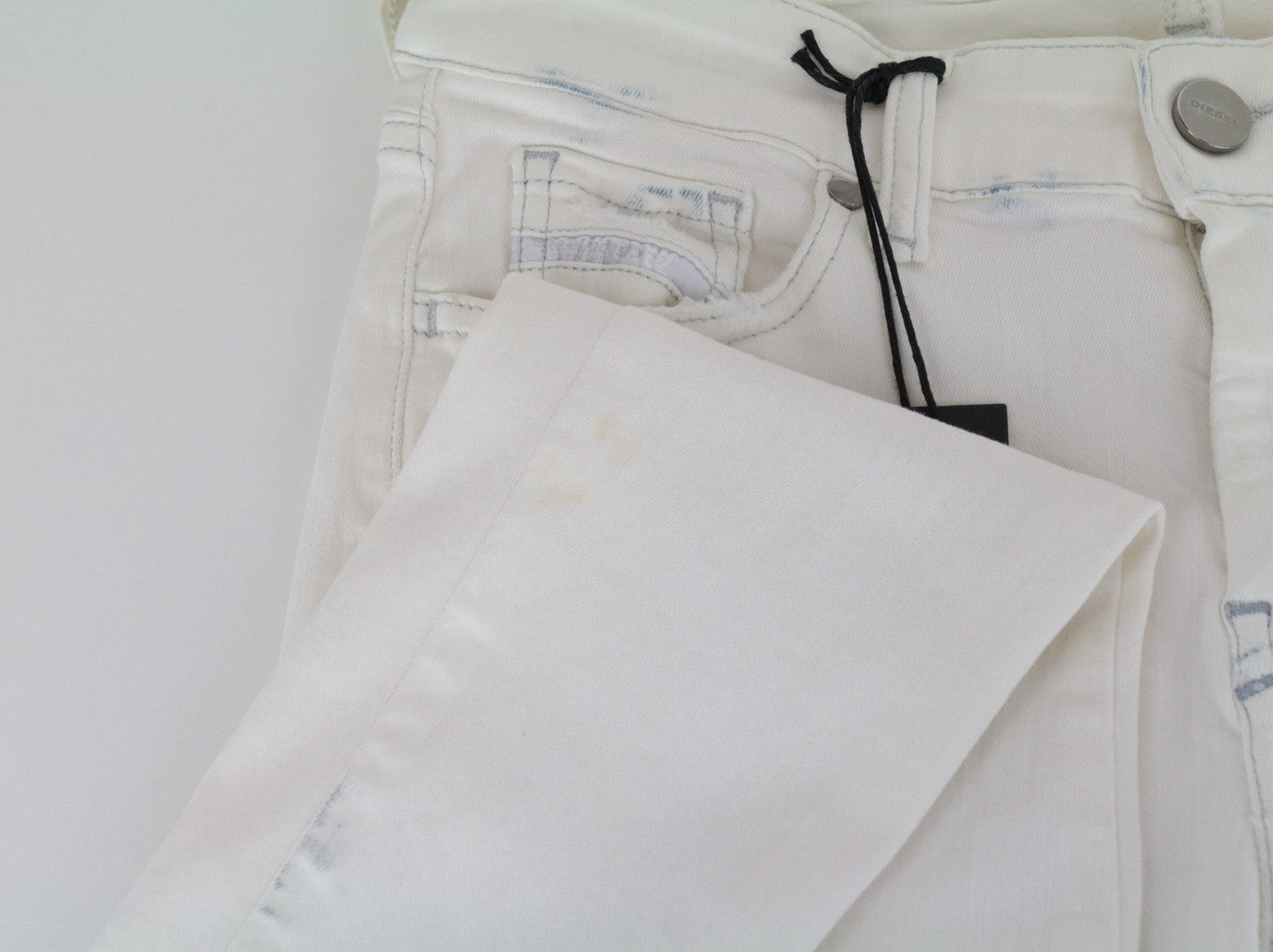 DIESEL Slandy 086AD Women's Skinny Jeans W26/L32 Super Slim Stretch White Fit