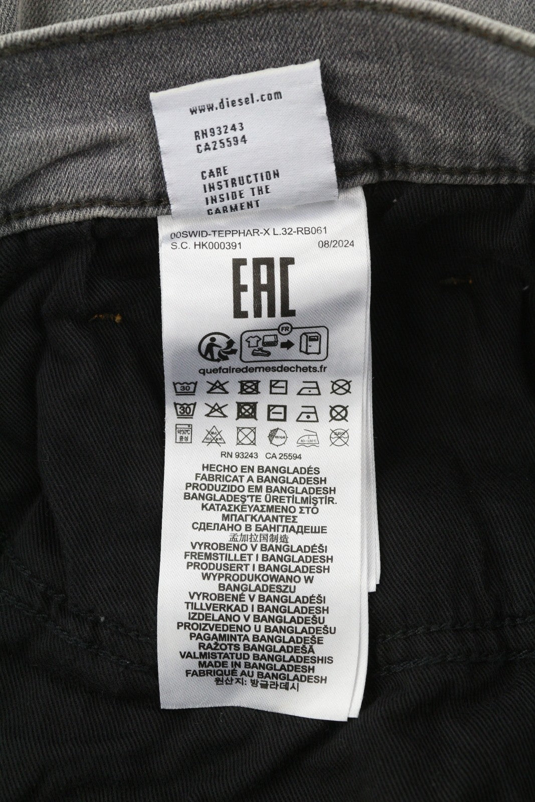 DIESEL Tepphar RB061 Men Jeans W36/L32 Slim  Button Fly Faded Grey RRP€175