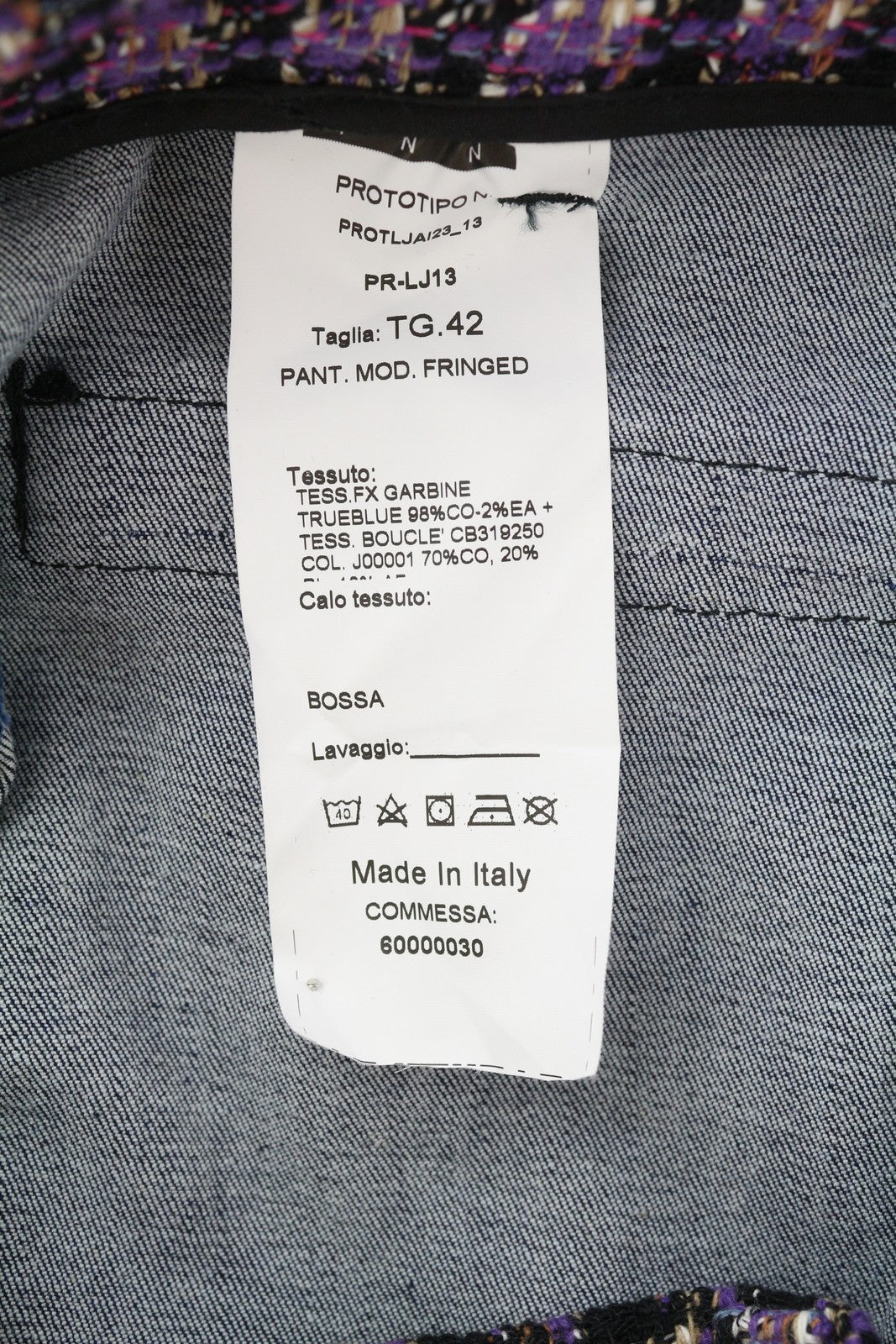 LIU JO Fringed Women Jeans 42 High Waist Flared Leg Zip Fly Denim Blue Logo