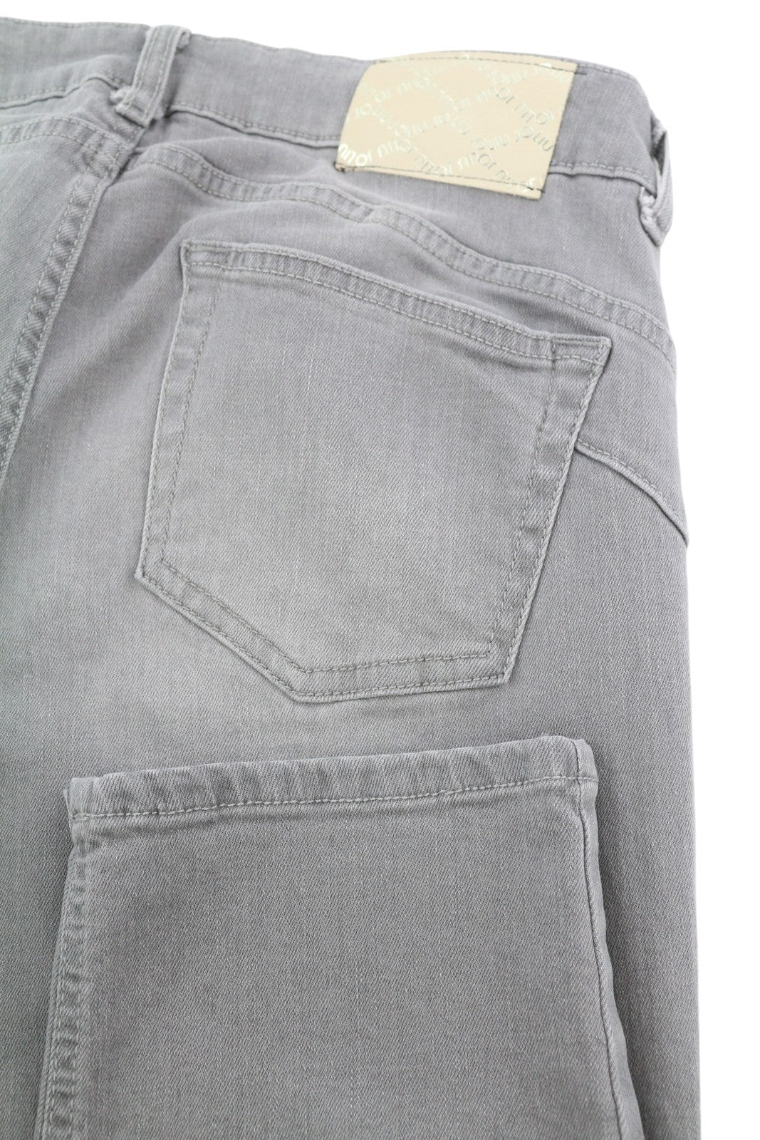 LIU JO Women Jeans W32 Grey Washed Denim Ankle Length Zip Fly Slim Fit Logo