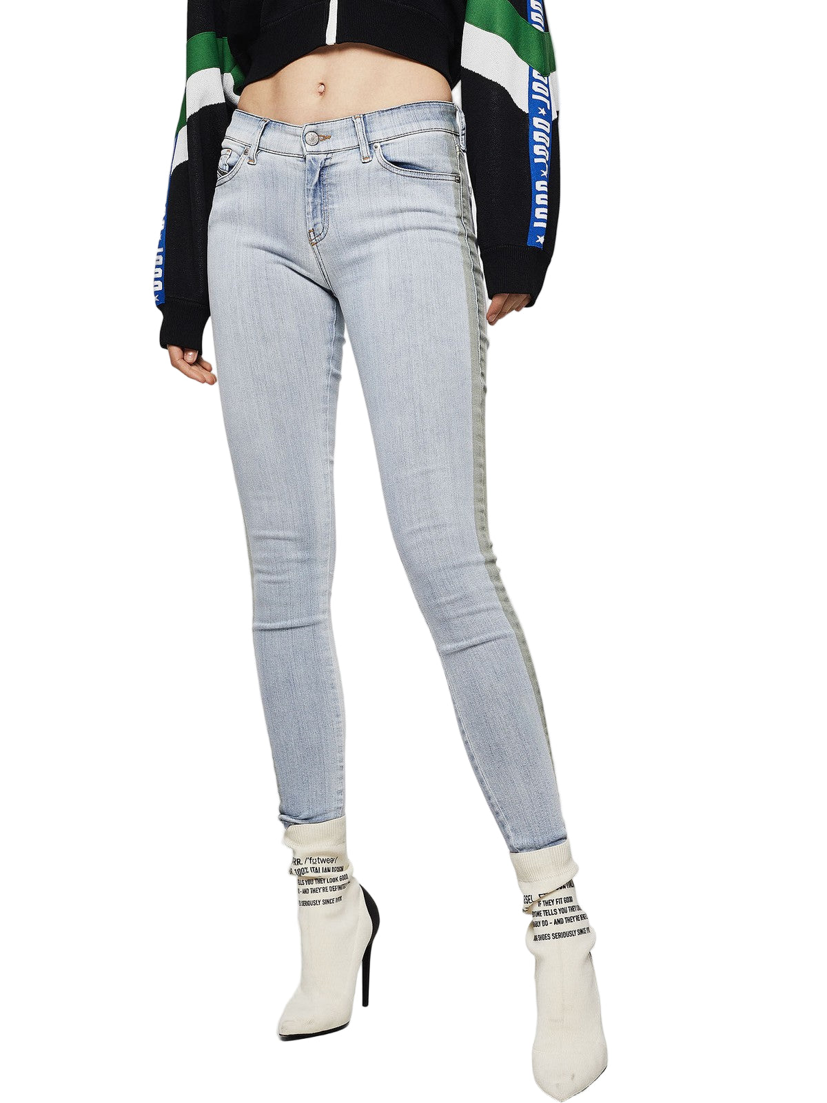 DIESEL Slandy-SP1 0090E Women's Skinny Jeans W25/L30 Super Slim Stretch Blue