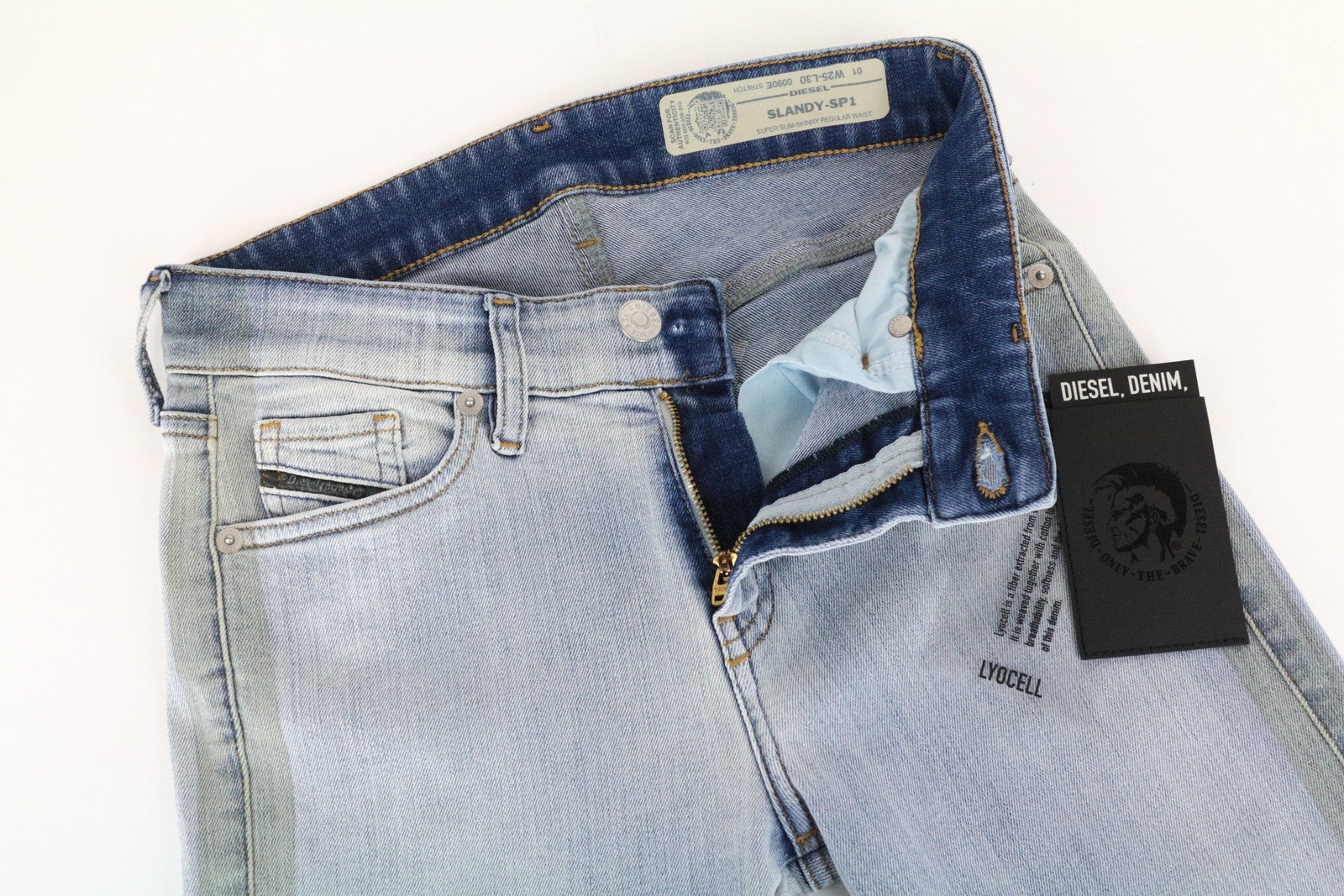 DIESEL Slandy-SP1 0090E Women's Skinny Jeans W25/L30 Super Slim Stretch Blue