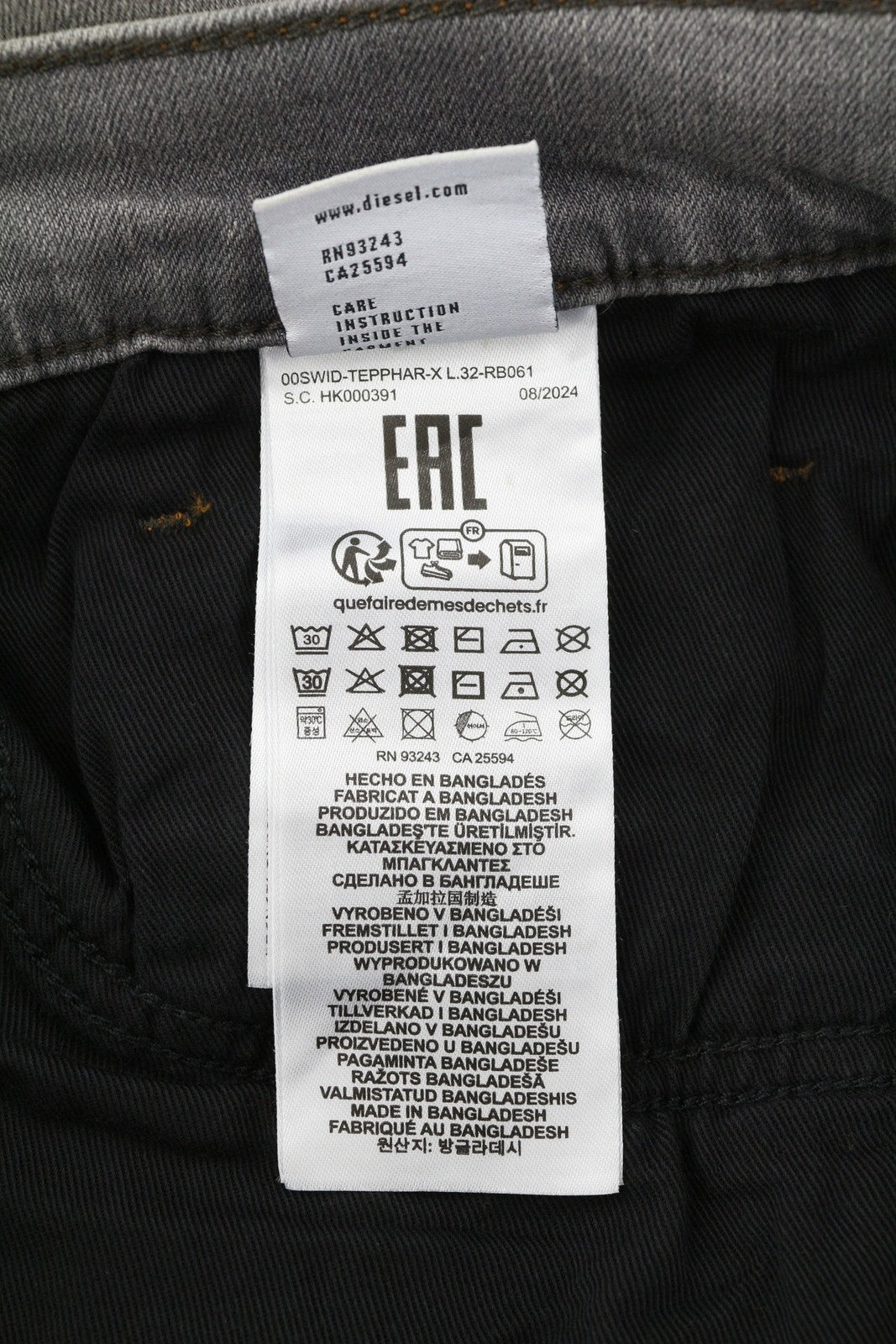 DIESEL Tepphar RB061 Men Jeans W34/L32 Slim  Button Fly Washed Grey RRP€175