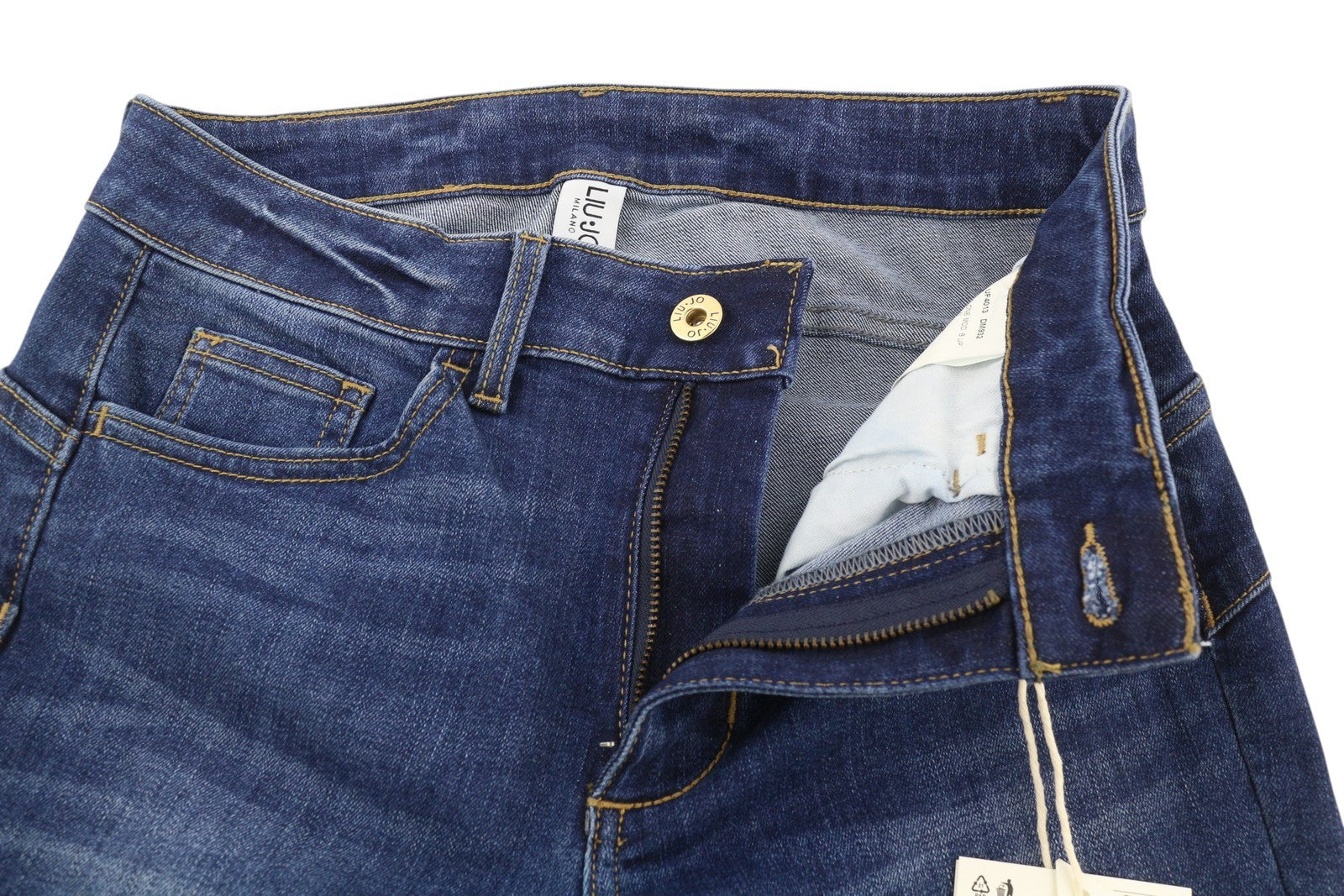 LIU JO Divine Women Jeans W28 Skinny Fit Faded Denim Blue Zip Fly Casual Logo