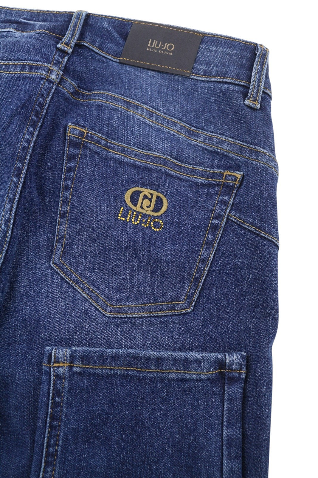 LIU JO Divine Women Jeans W28 Skinny Fit Faded Denim Blue Zip Fly Casual Logo