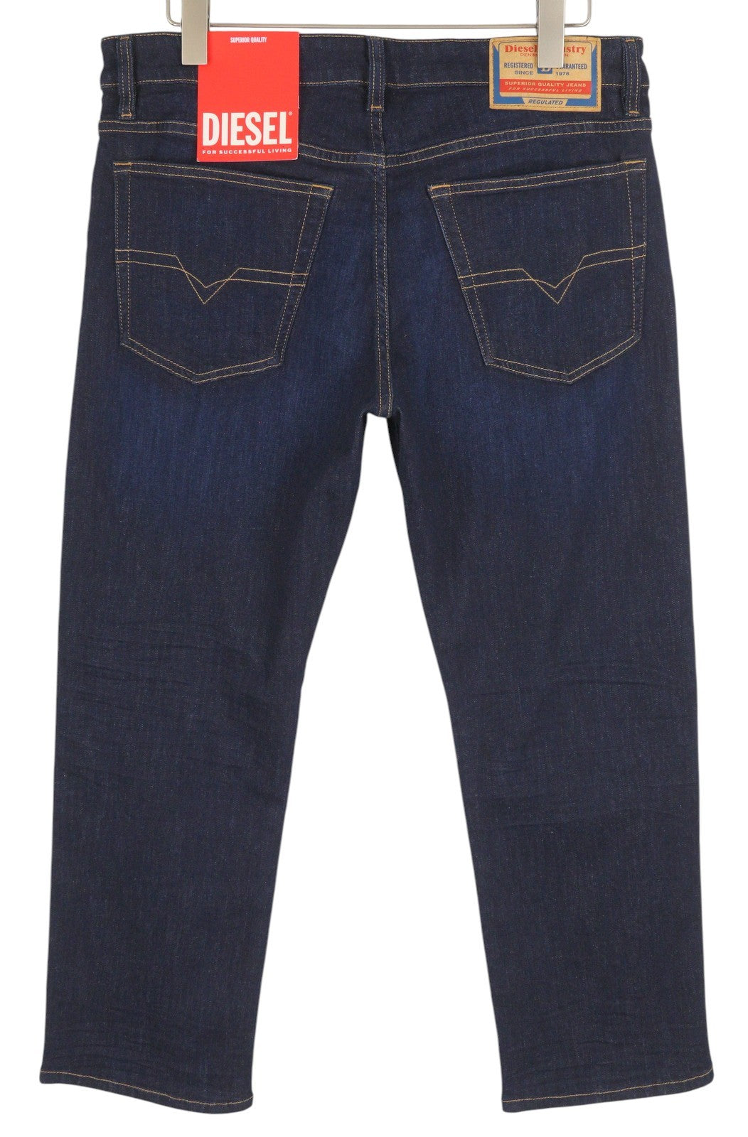 DIESEL D-Mihtry 0IHAQ Men Jeans W36/L30 Regular Fit Straight Leg Washed Blue