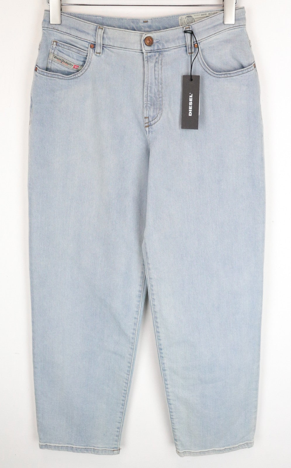 DIESEL Niclah 084RR Women's Straight Jeans W27/L32 High Waist Light Blue Denim