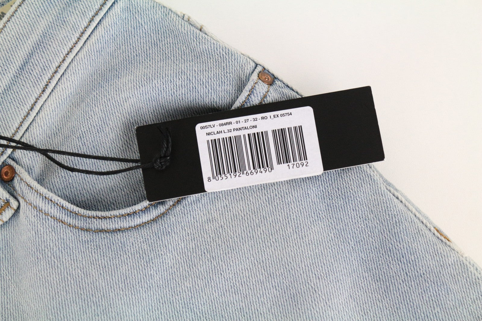 DIESEL Niclah 084RR Women's Straight Jeans W27/L32 High Waist Light Blue Denim