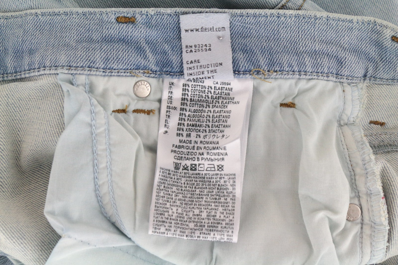 DIESEL Niclah 084RR Women's Straight Jeans W29/L32 High Waist Stretch Blue Fit