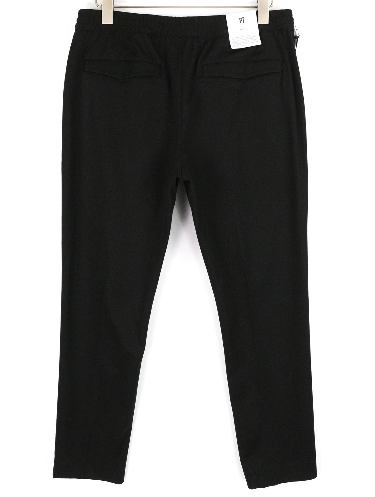 PT TORINO Omega Men Trousers 52 W37 Black Elastic Drawstring Waist Slim Zipper