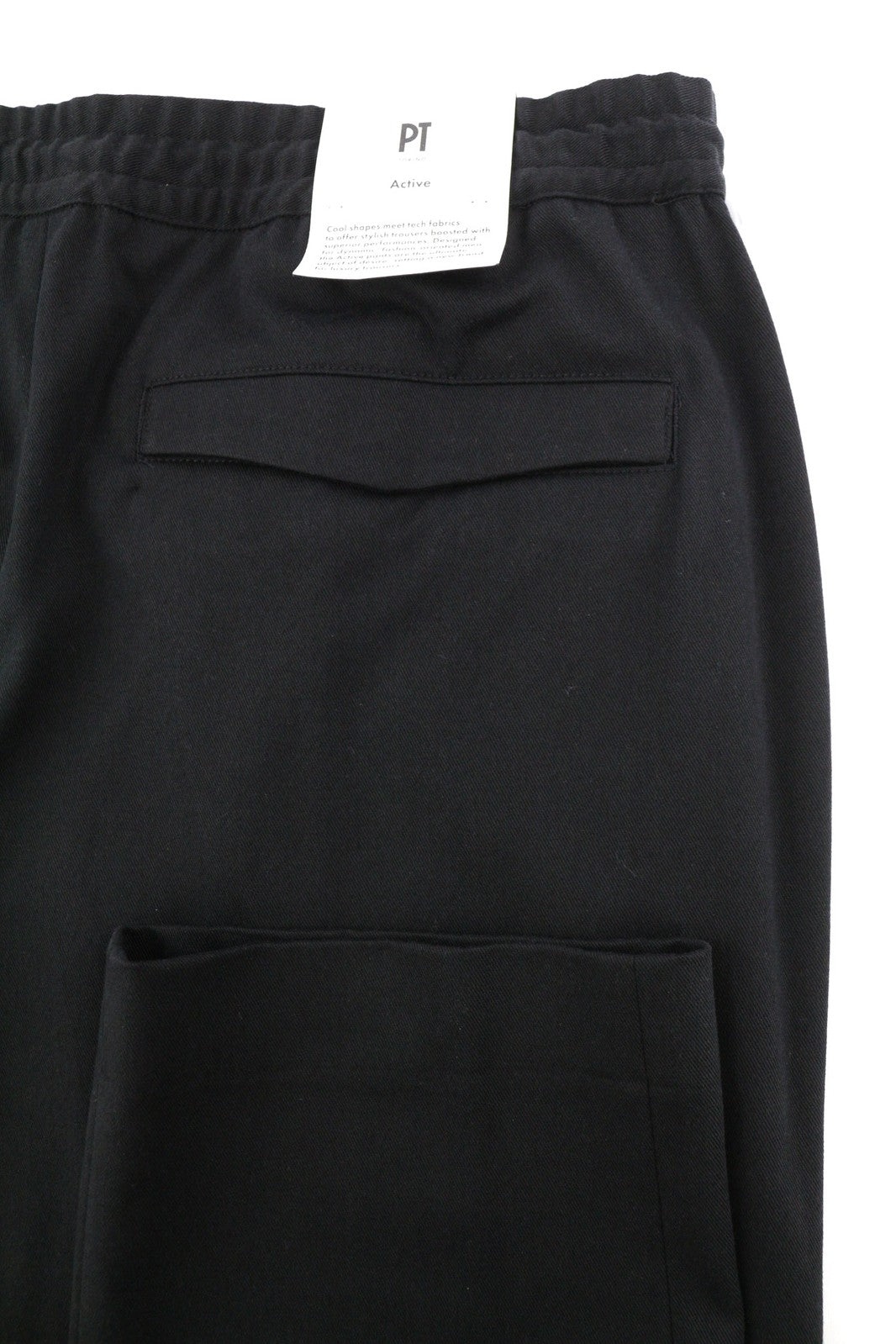 PT TORINO Omega Men Trousers 52 W37 Black Elastic Drawstring Waist Slim Zipper