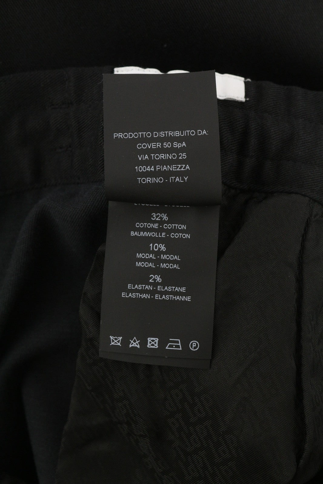 PT TORINO Omega Men Trousers 52 W37 Black Elastic Drawstring Waist Slim Zipper