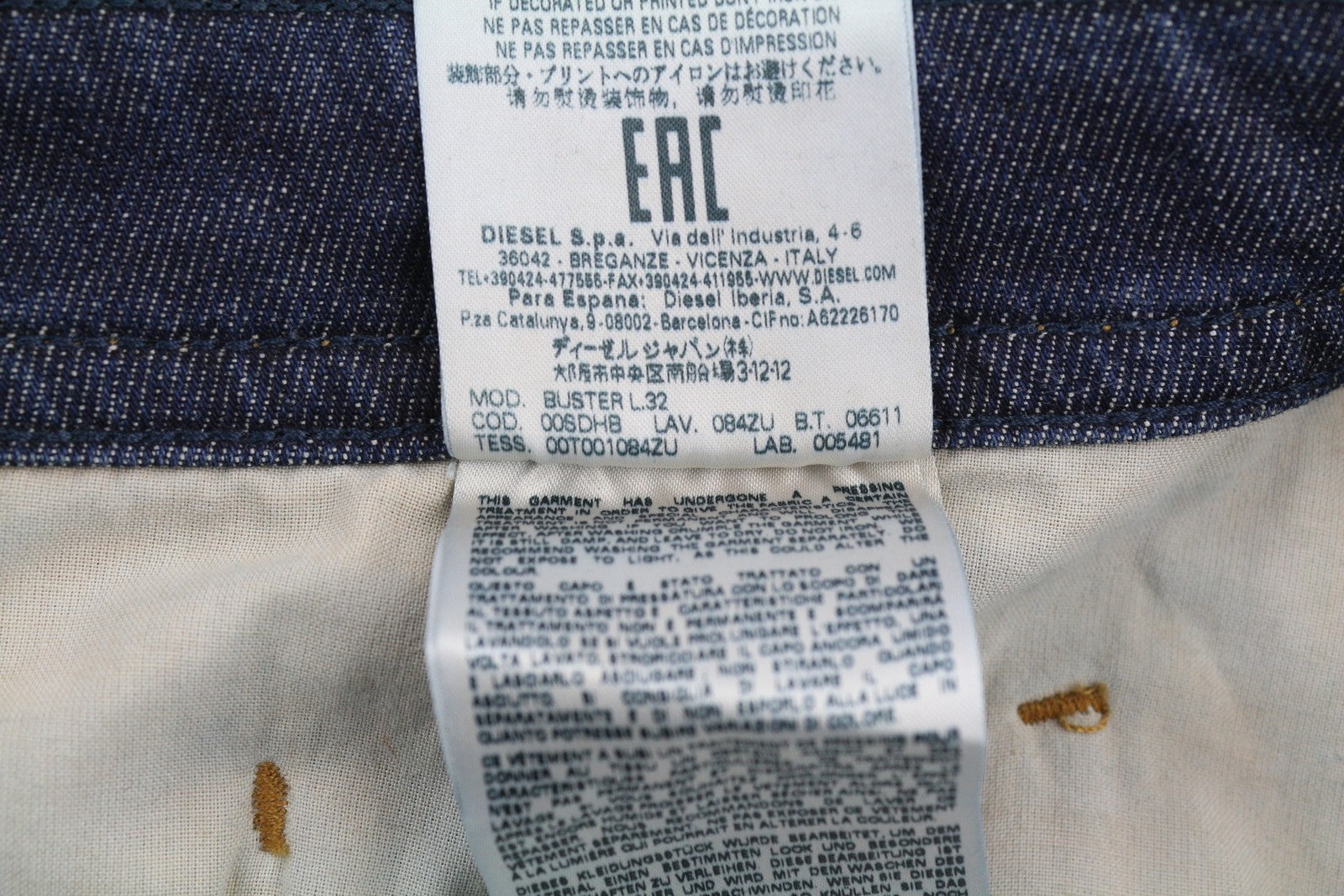 DIESEL Buster 084ZU Men Jeans W40/L32 Regular Slim Tapered Fit Stretch Blue