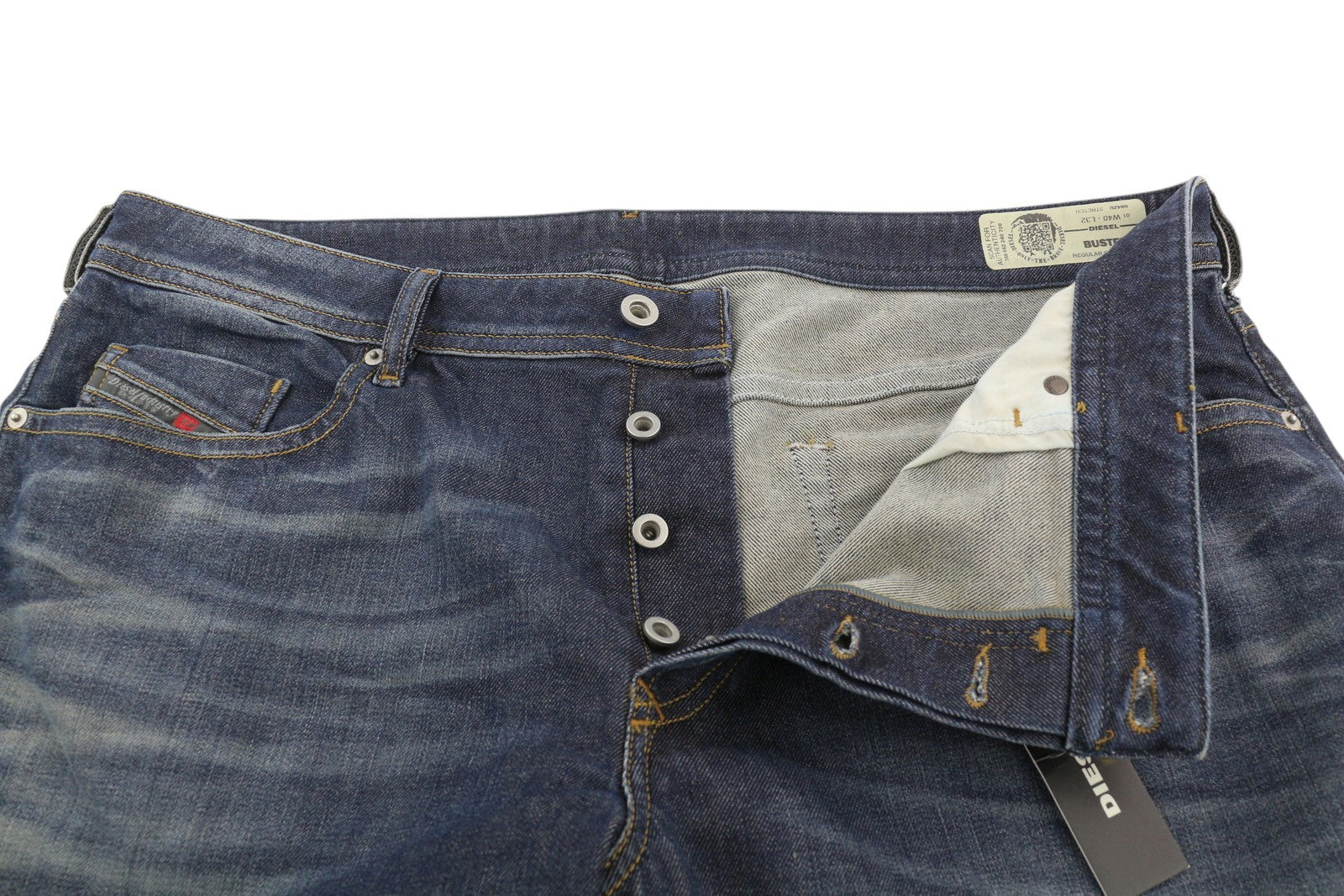 DIESEL Buster 084ZU Men Jeans W40/L32 Regular Slim Tapered Fit Stretch Blue