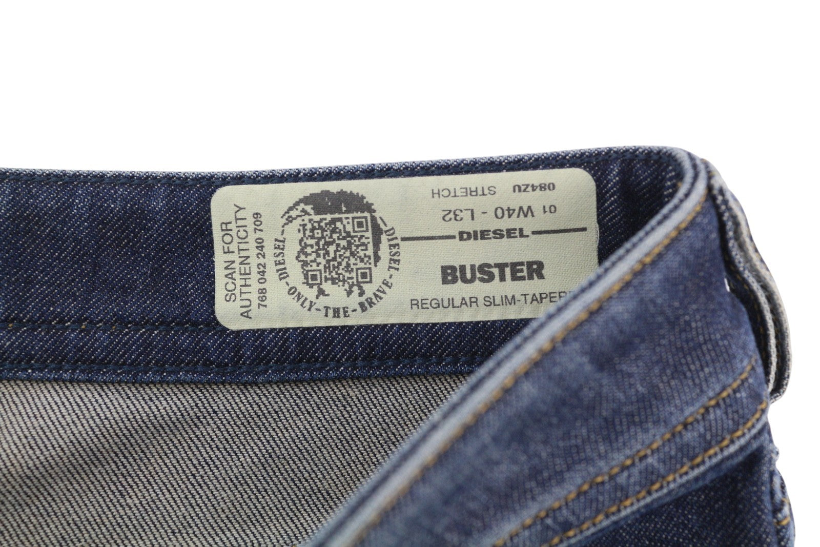 DIESEL Buster 084ZU Men Jeans W40/L32 Regular Slim Tapered Fit Stretch Blue