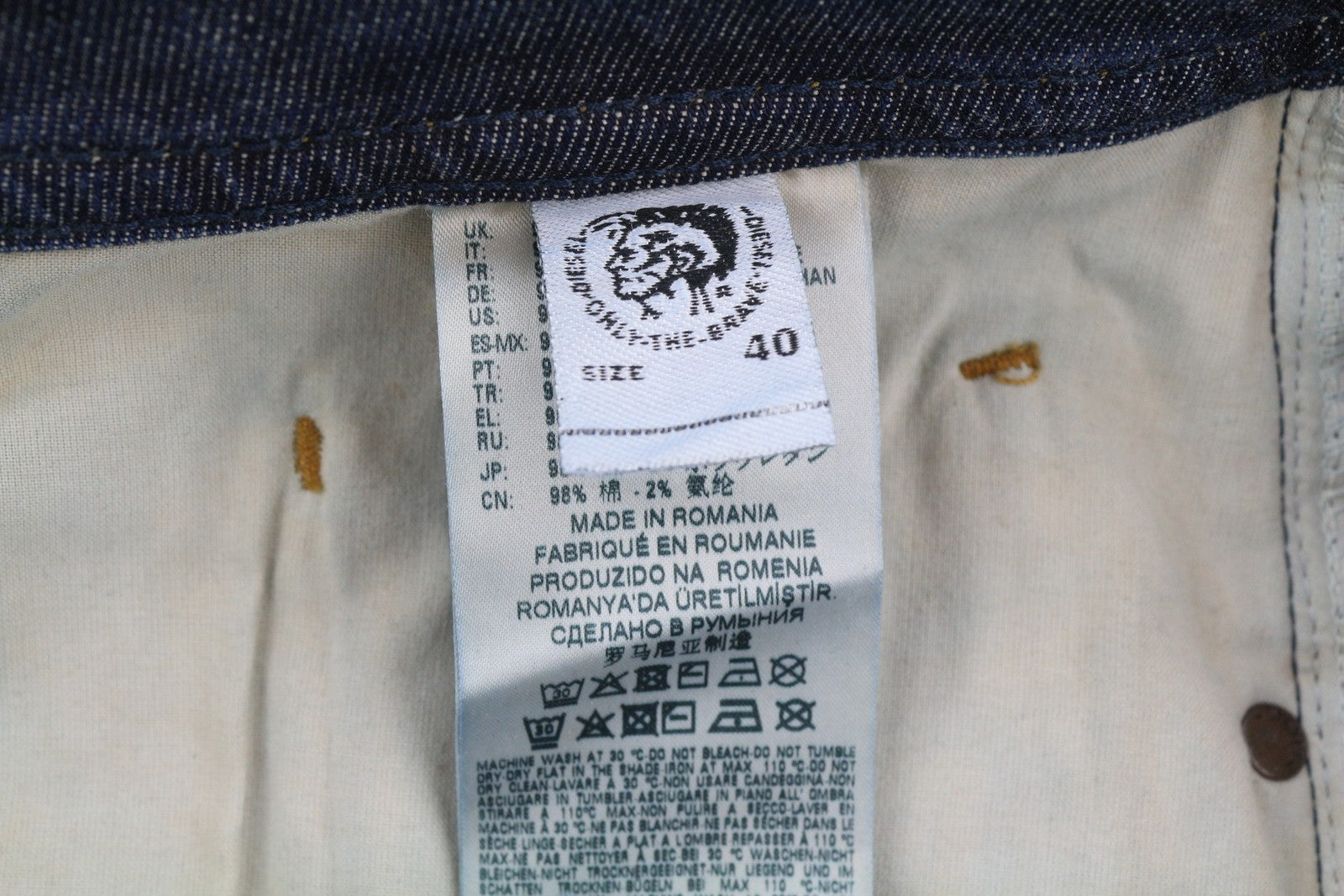 DIESEL Buster 084ZU Men Jeans W40/L32 Regular Slim Tapered Fit Stretch Blue