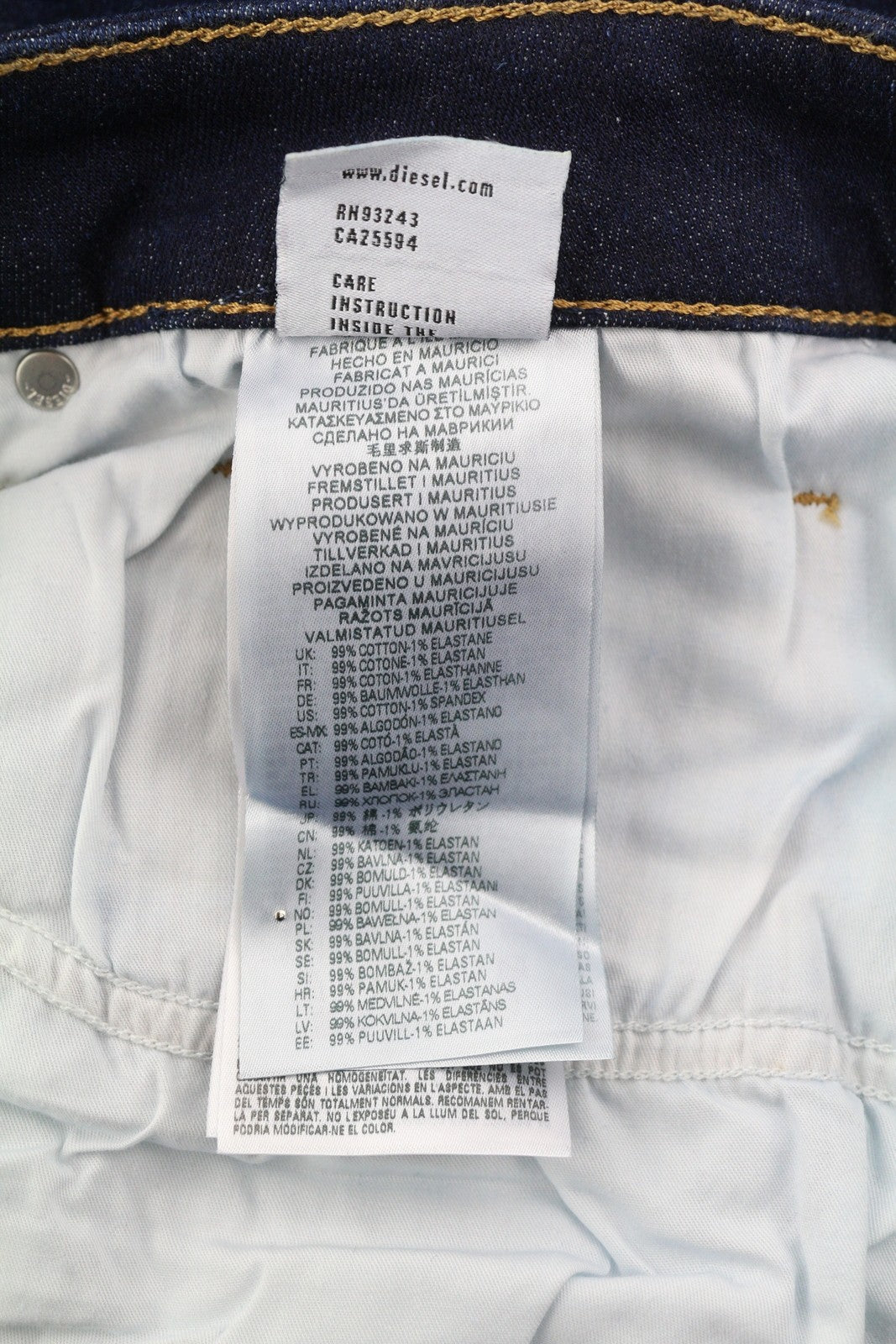 DIESEL D-Mihtry 0IHAQ Men Jeans W34/L30 Regular Fit Straight Leg Washed Blue