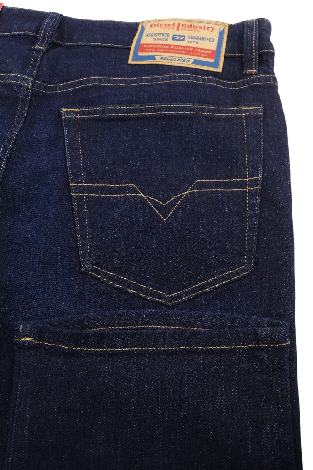 DIESEL D-Mihtry 0IHAQ Men Jeans W34/L30 Regular Fit Straight Leg Washed Blue