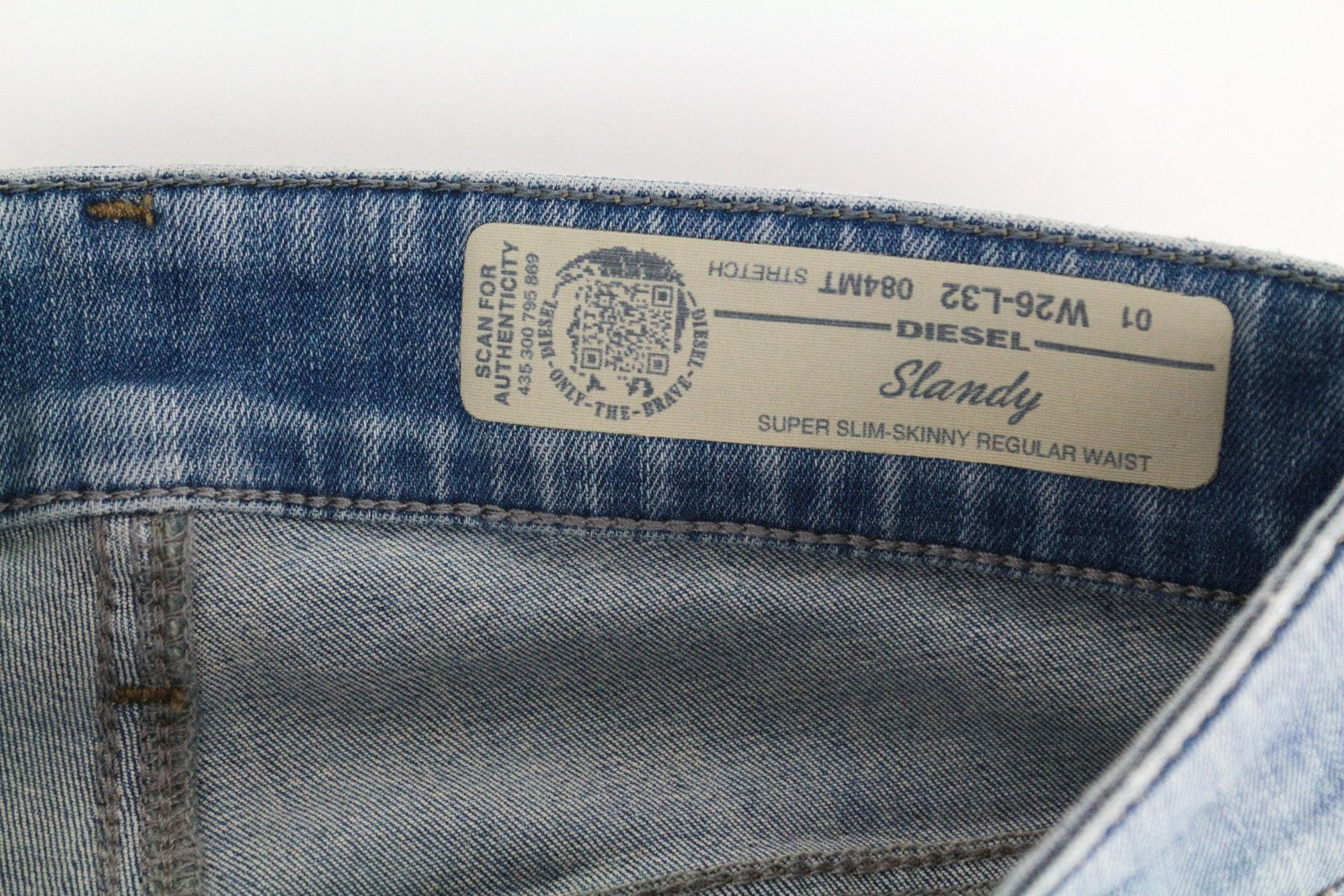 DIESEL Slandy 084MT Women's Skinny Jeans W26/L32 Distressed Super Slim Fit Blue