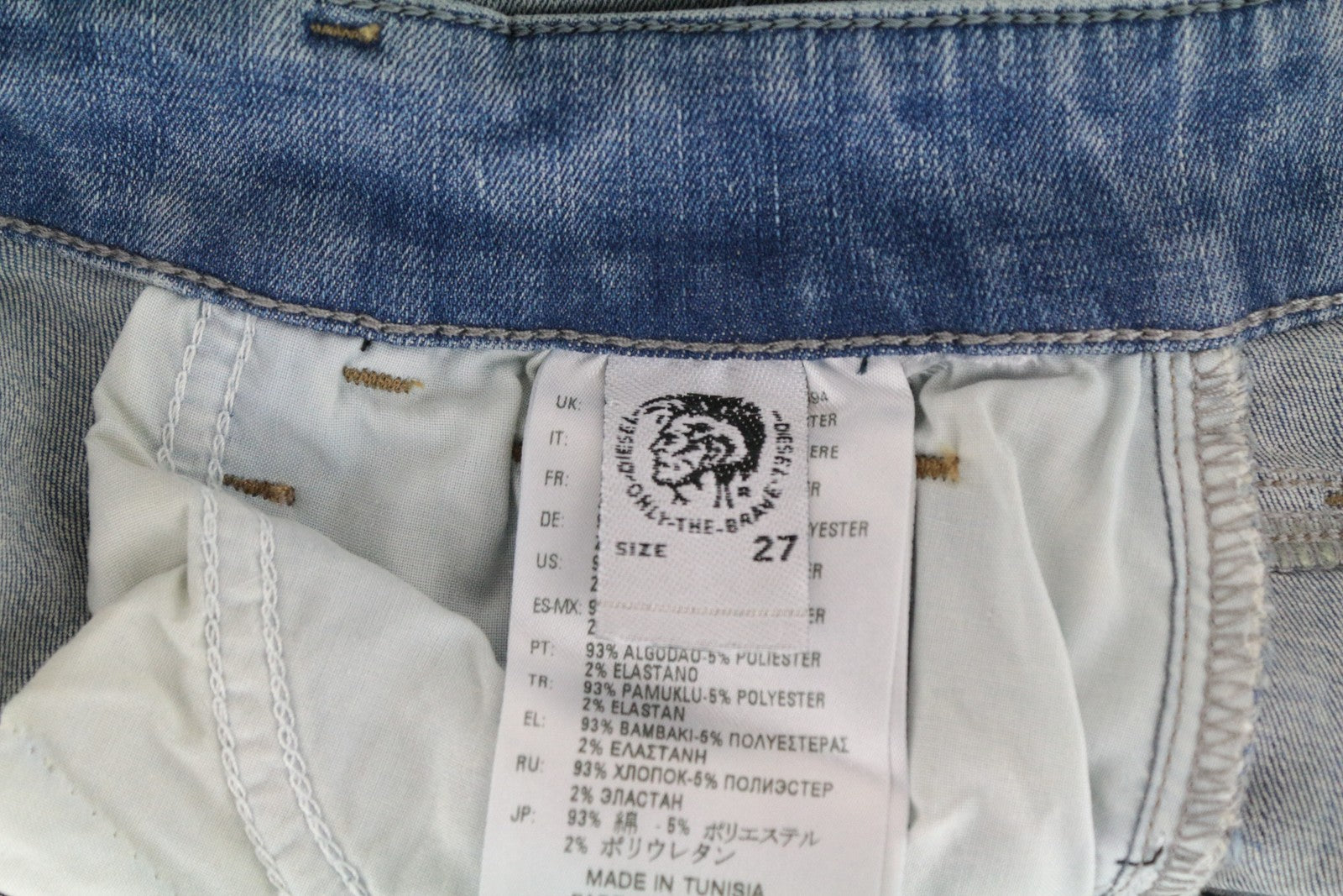 DIESEL Slandy 084MT Women's Skinny Jeans W27/L32 Distressed Super Slim Blue Fit