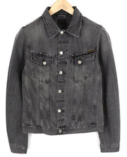 NUDIE Billy Men Jacket S Desolation Grey  Collar Button Up Pockets Denim Mid