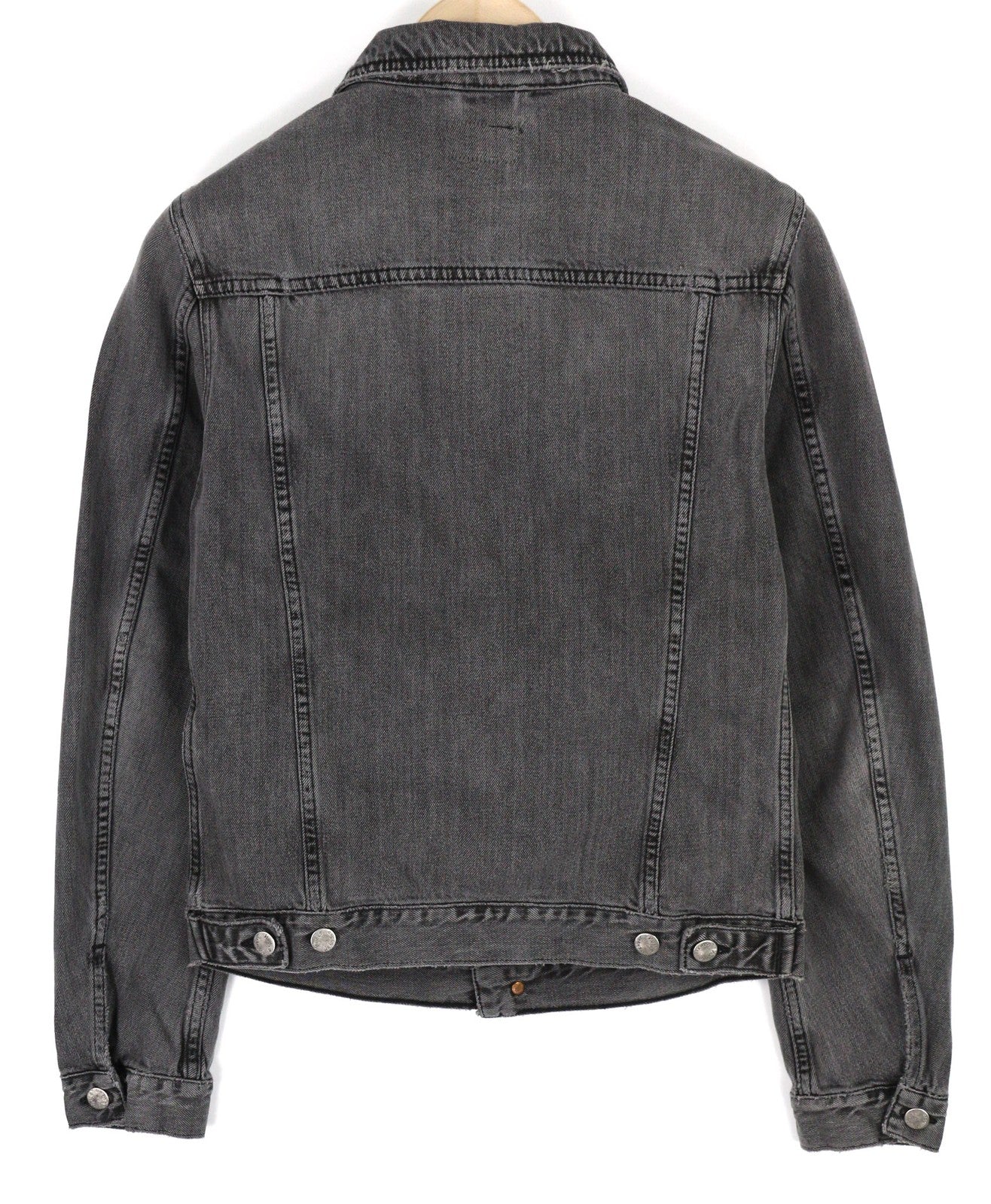 NUDIE Billy Men Jacket S Desolation Grey  Collar Button Up Pockets Denim Mid